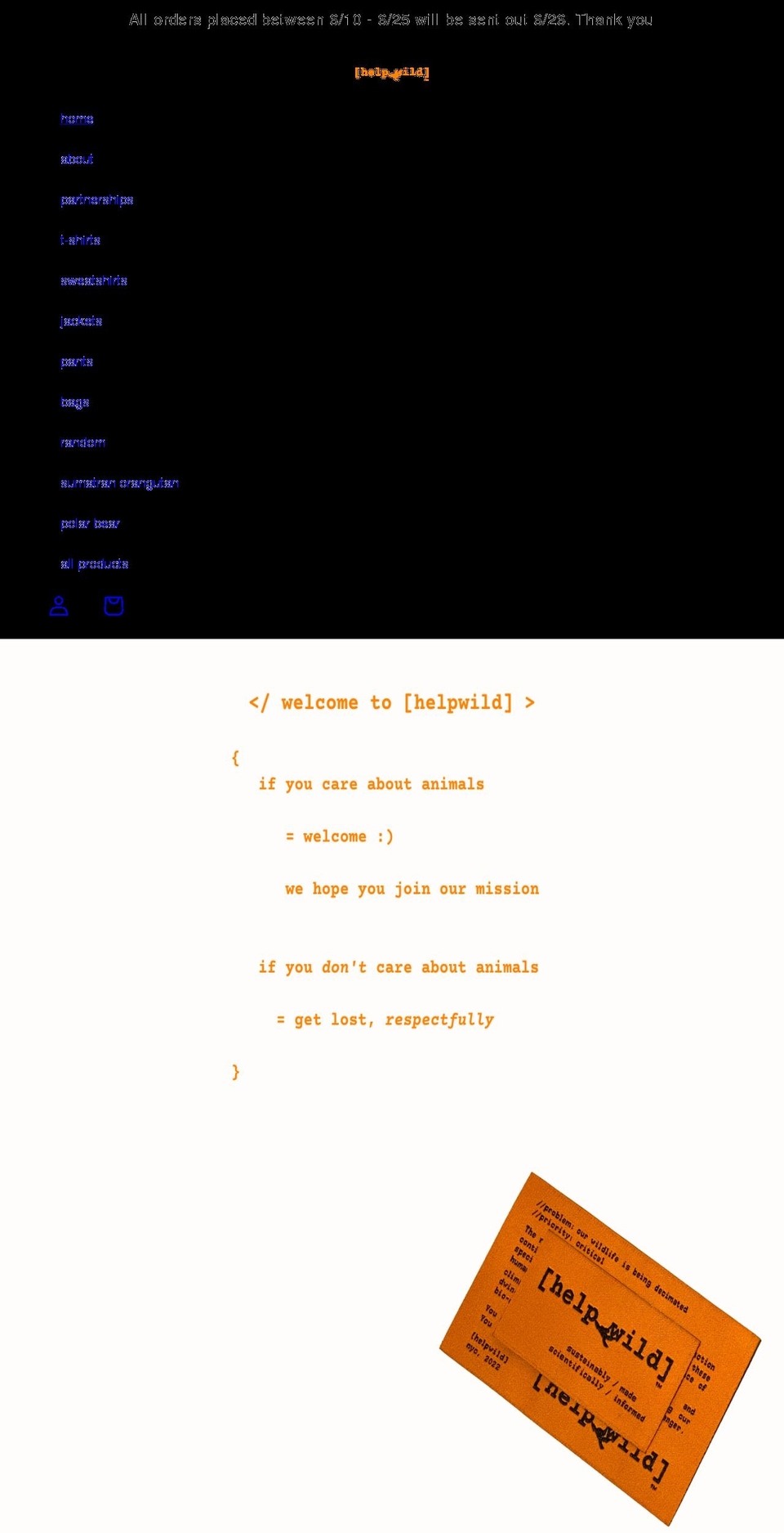 thehelpwild.com shopify website screenshot