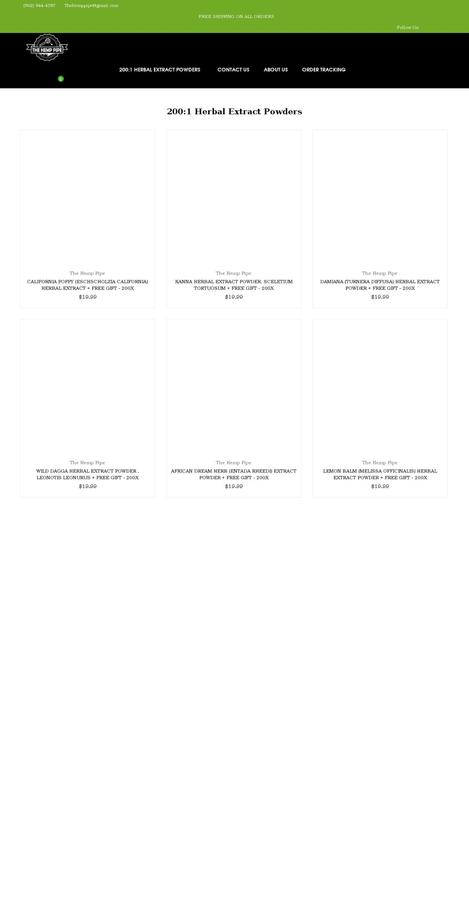 thehemppipe.com — Shopify storefront screenshot