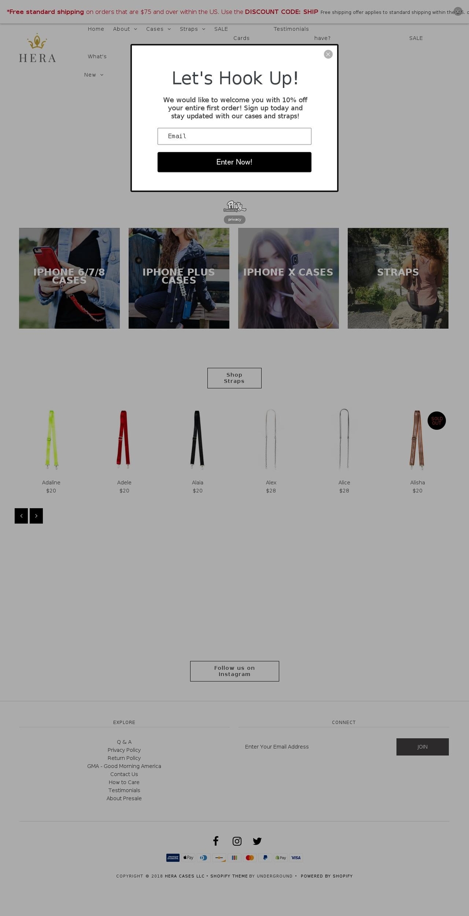 theherashop.com — Shopify storefront screenshot