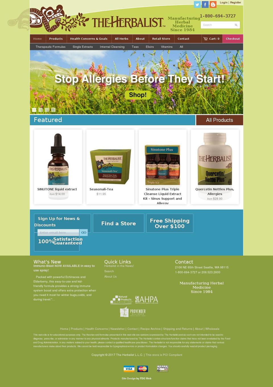 Launch Shopify theme site example theherbalist.com