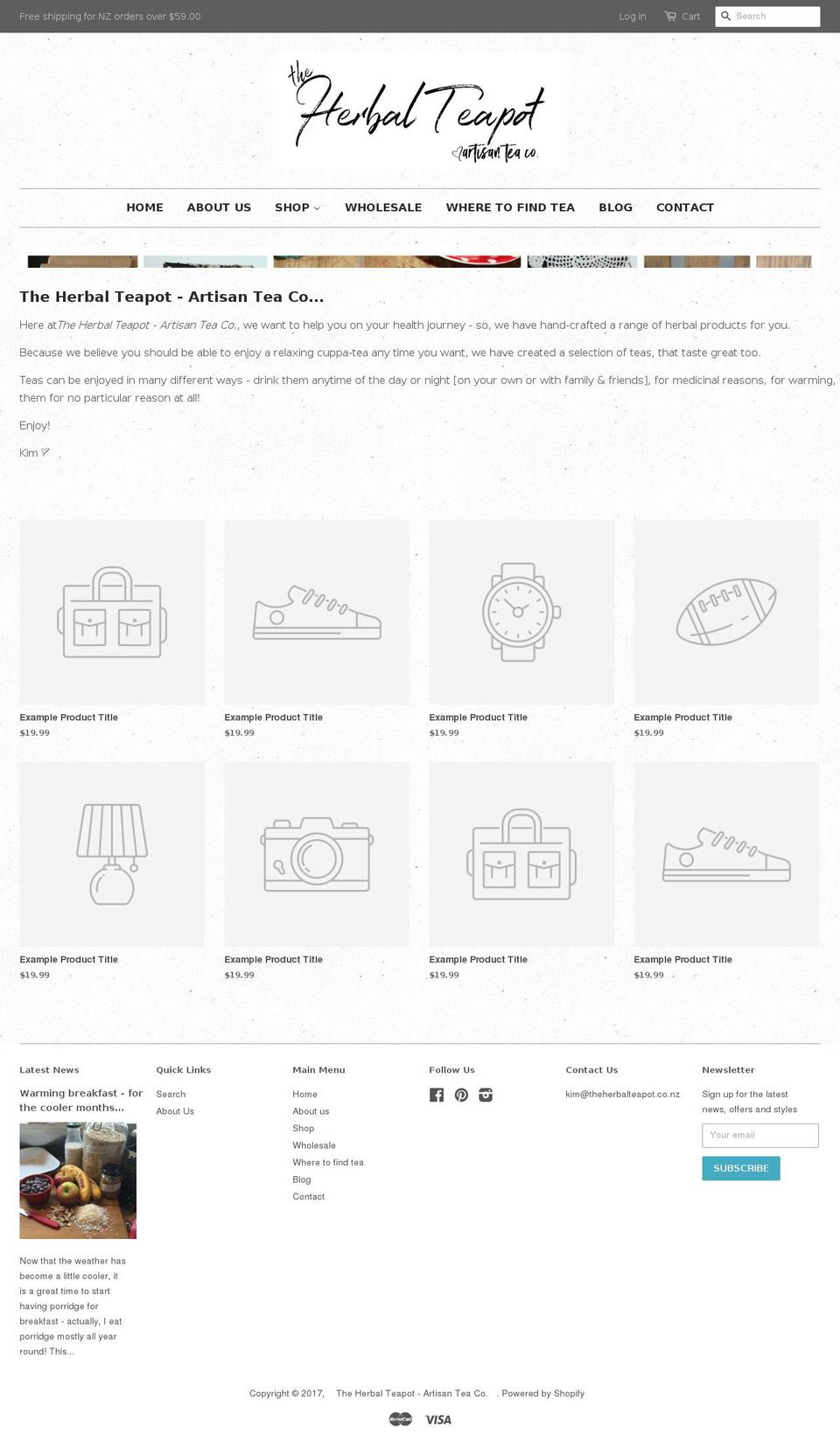 theherbalteapot.co.nz shopify website screenshot