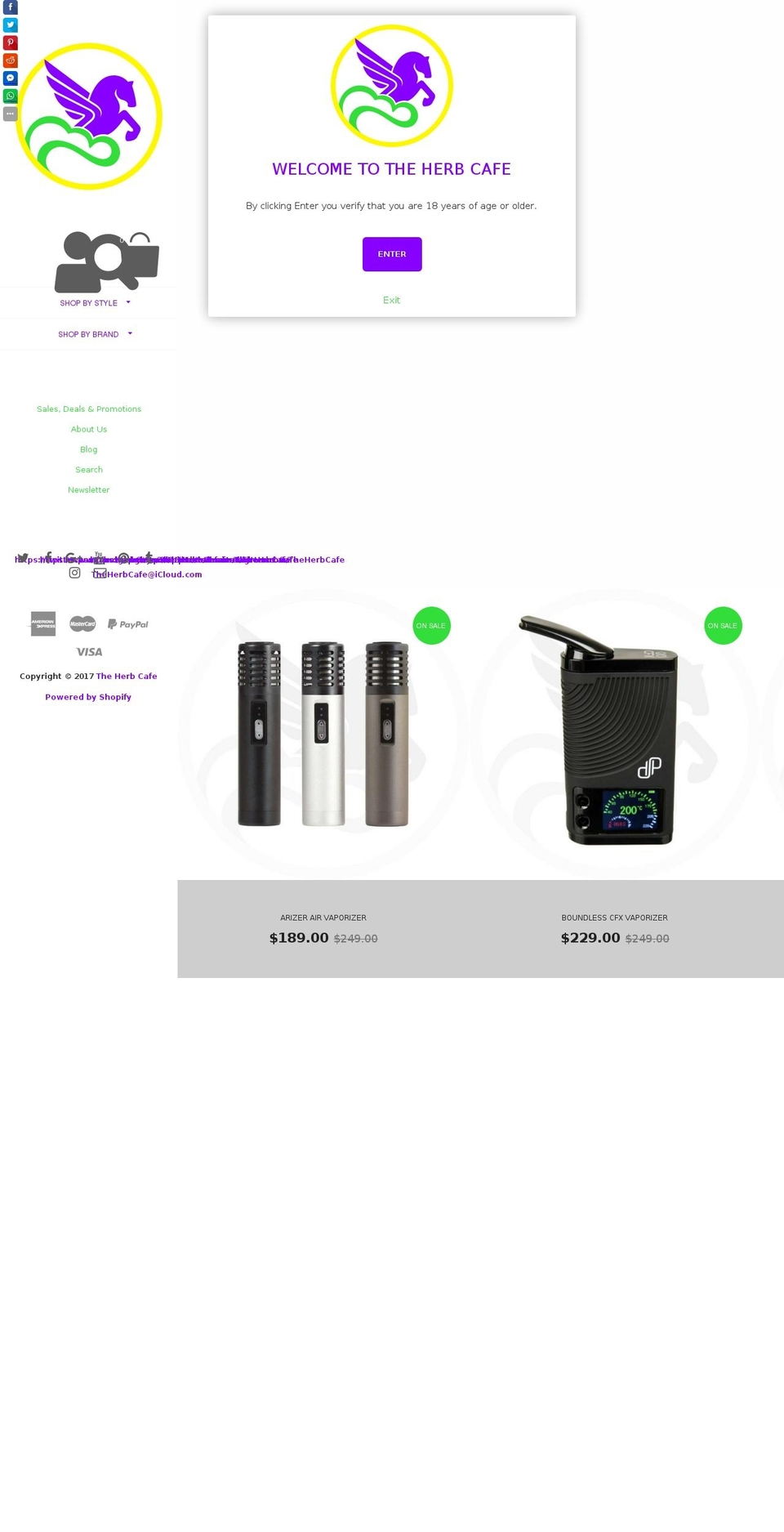 theherbclinic.ca shopify website screenshot