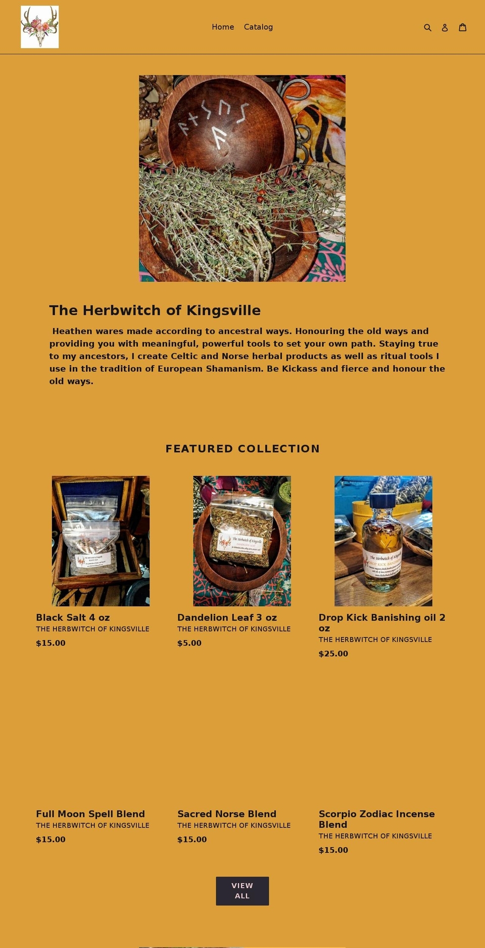 theherbwitchofkingsville.com — Shopify storefront screenshot