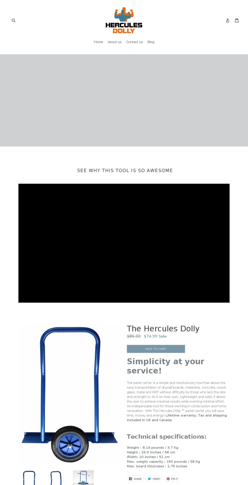 theherculesdolly.com — Shopify storefront screenshot