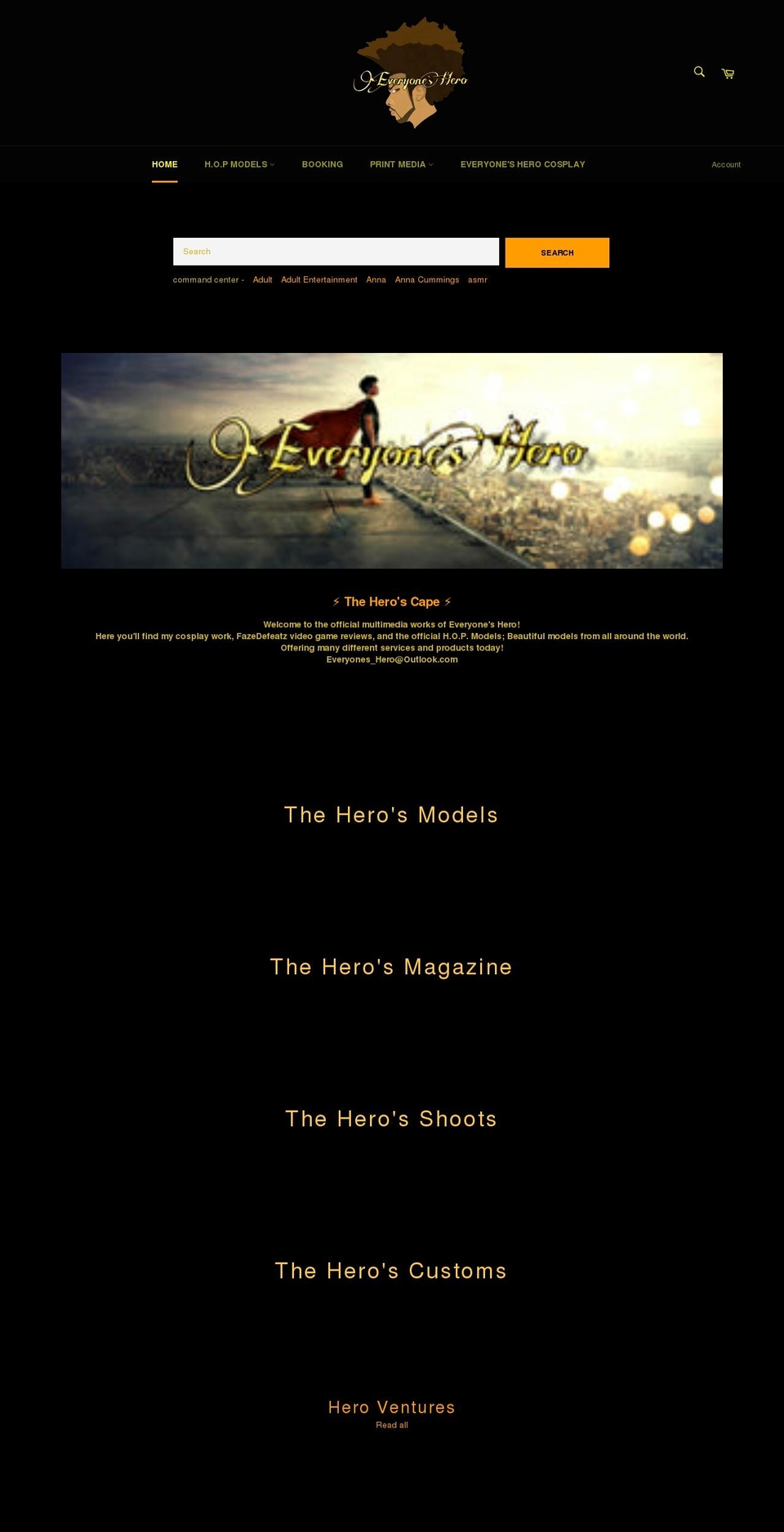 theheroscape.com shopify website screenshot