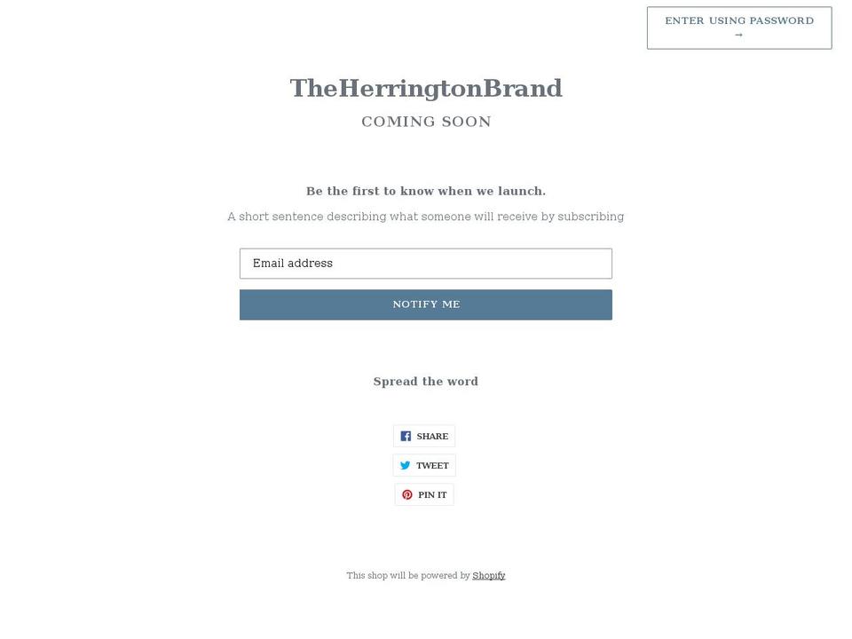 theherringtonbrand.myshopify.com shopify website screenshot