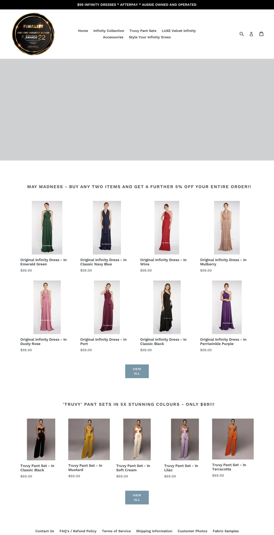 thehiddenclosetco.com shopify website screenshot