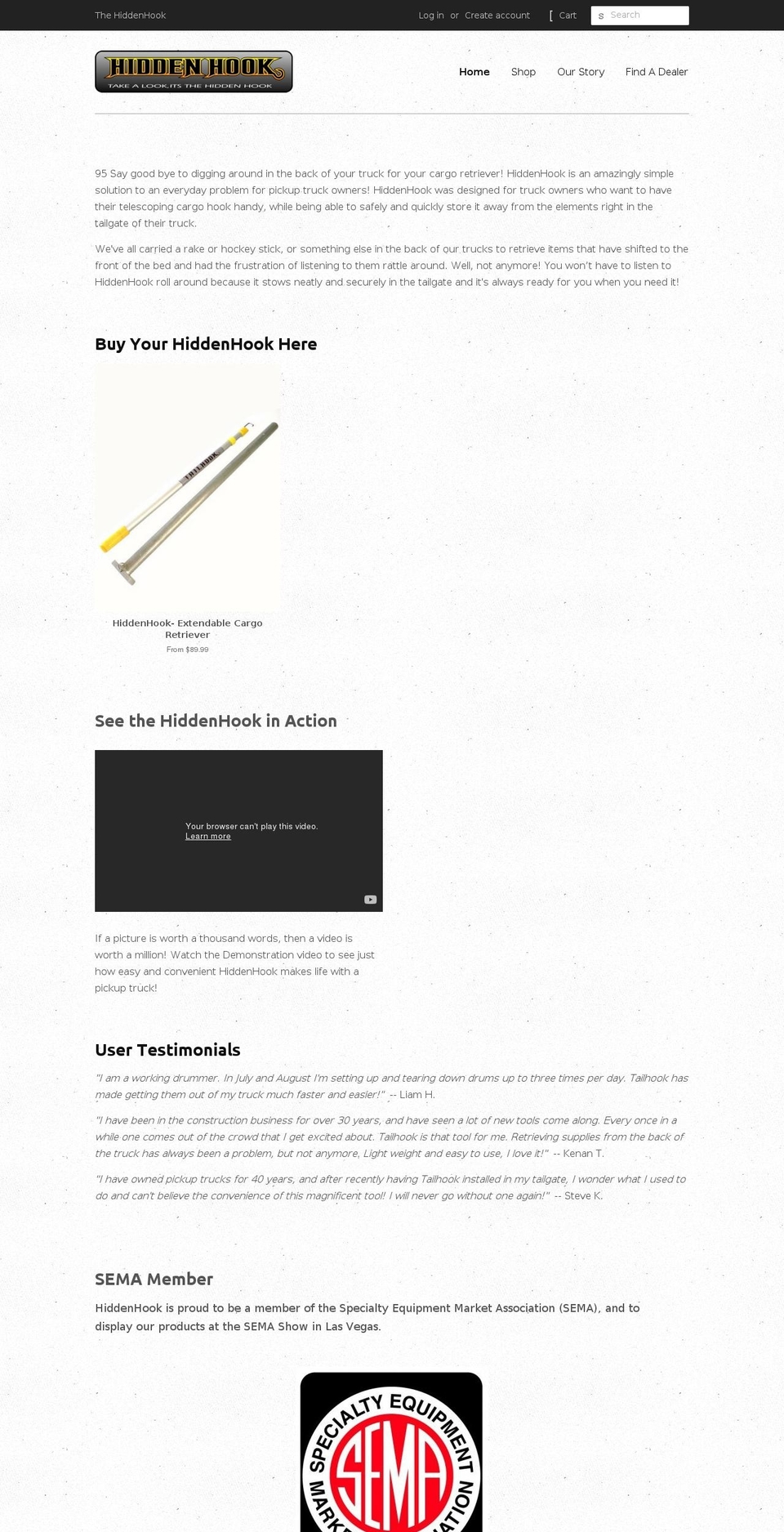 thehiddenhook.com — Shopify storefront screenshot