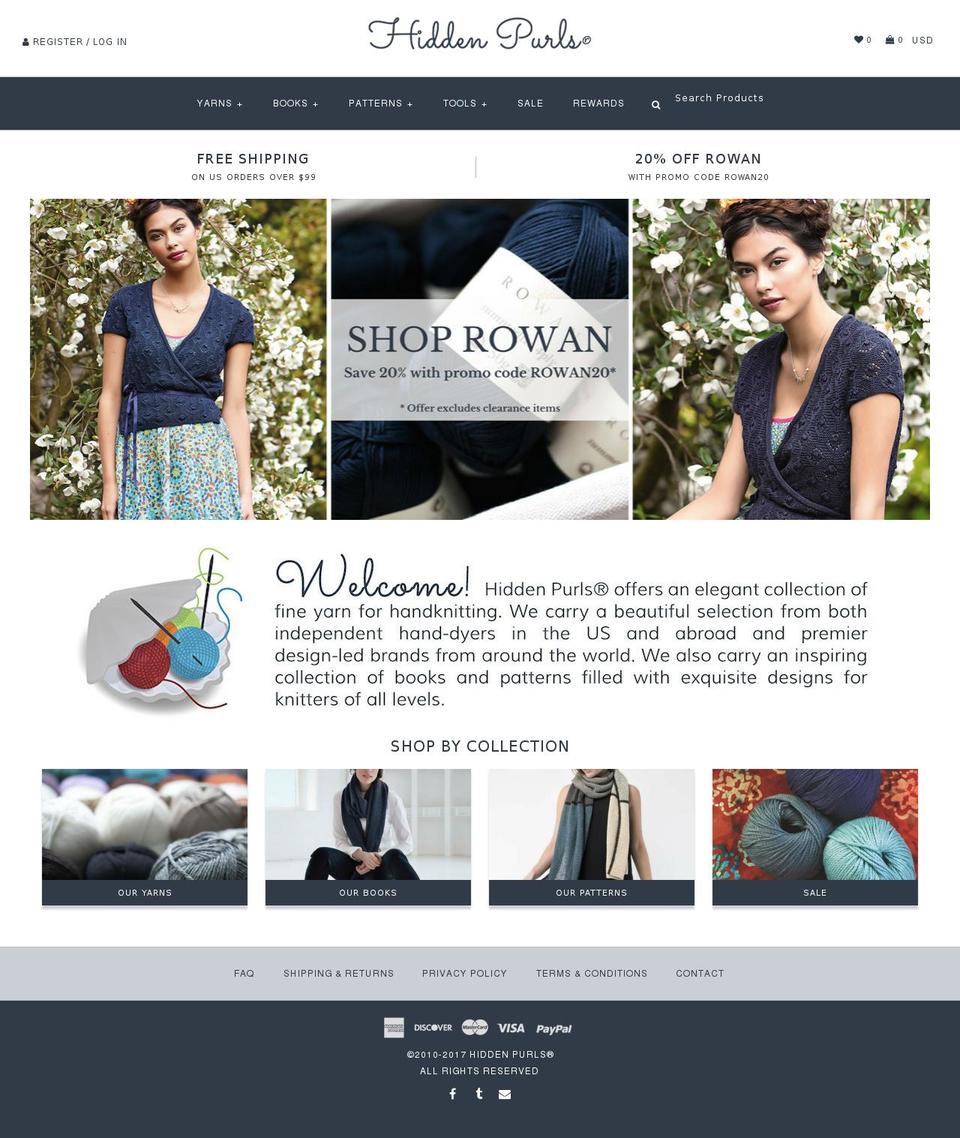 thehiddenpurl.com shopify website screenshot