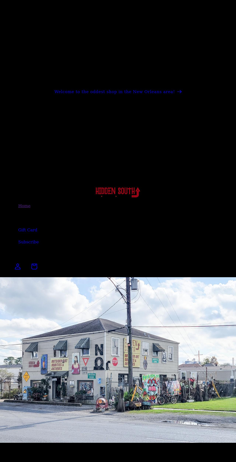 thehiddensouth.com shopify website screenshot