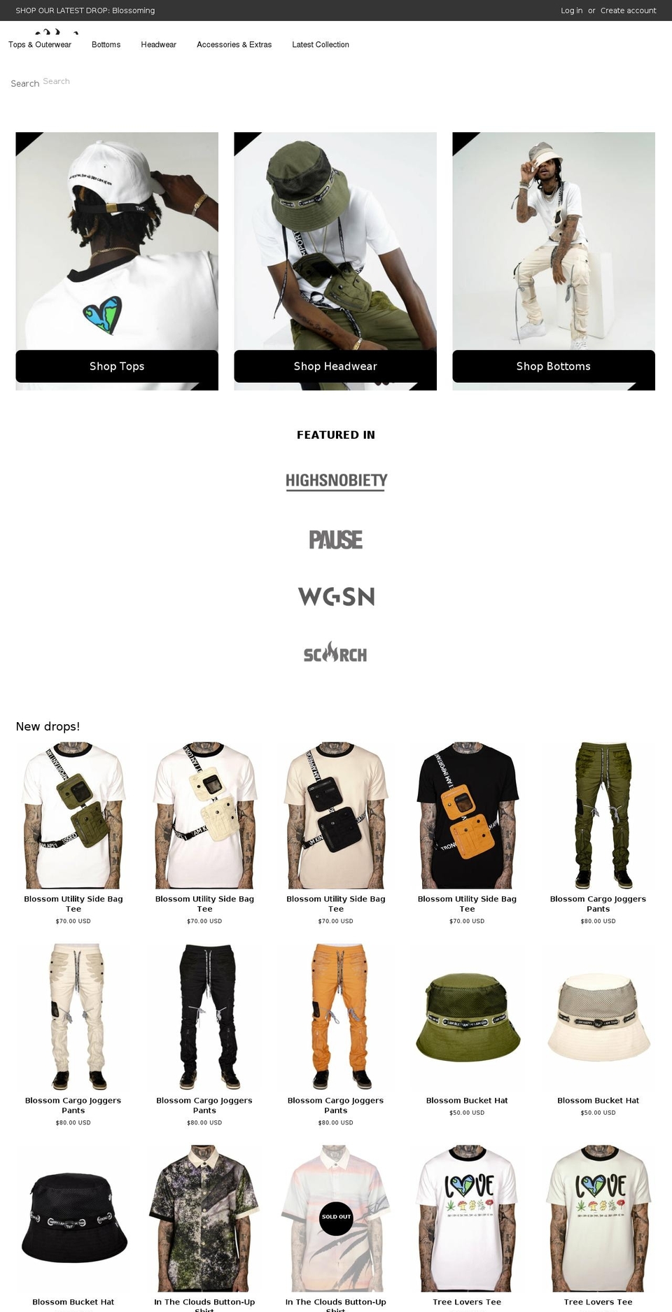 thehideoutclothing.com shopify website screenshot