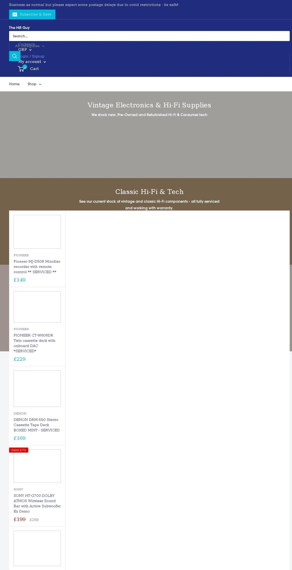 thehifiguy.co.uk shopify website screenshot