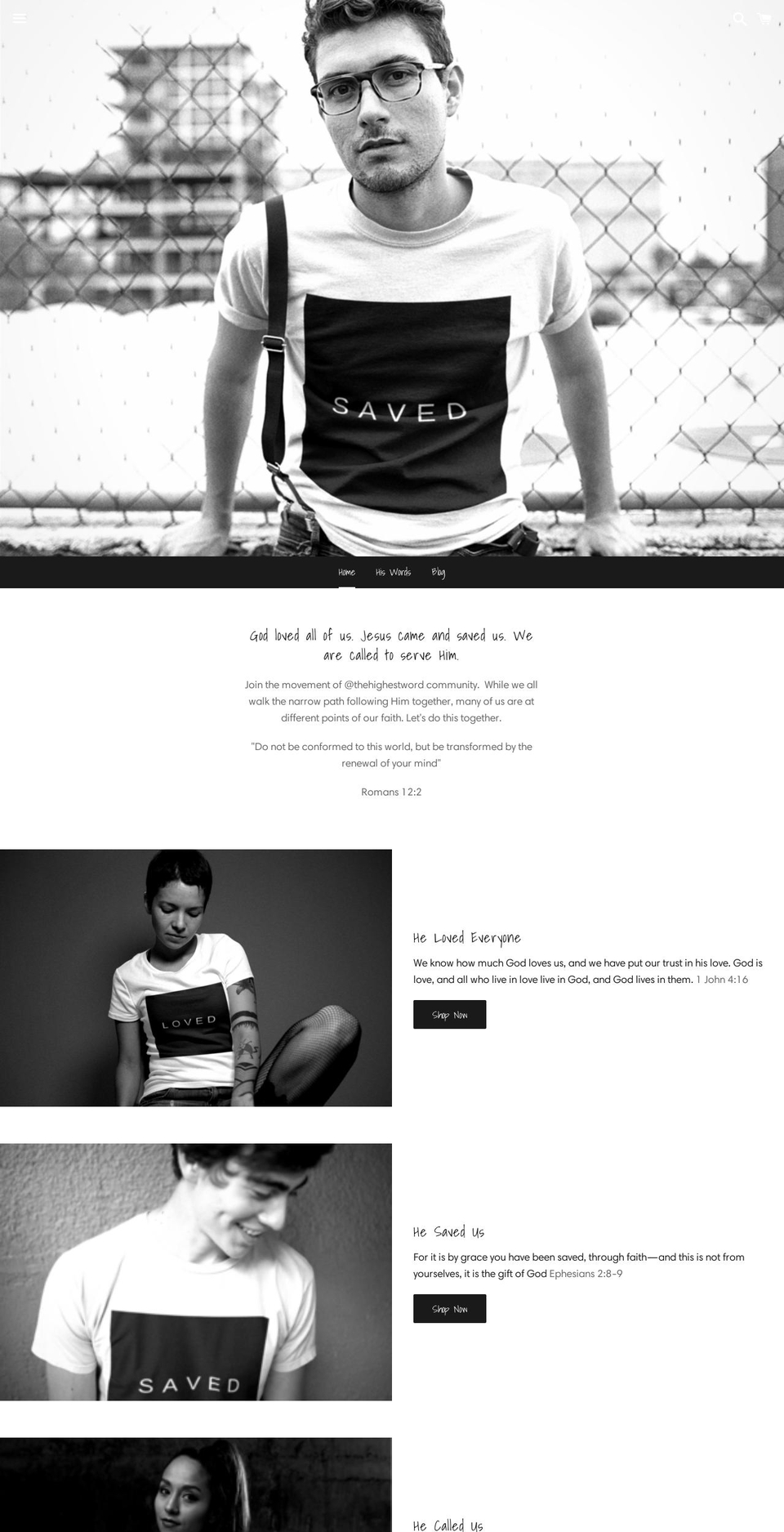 thehighestword.com — Shopify storefront screenshot