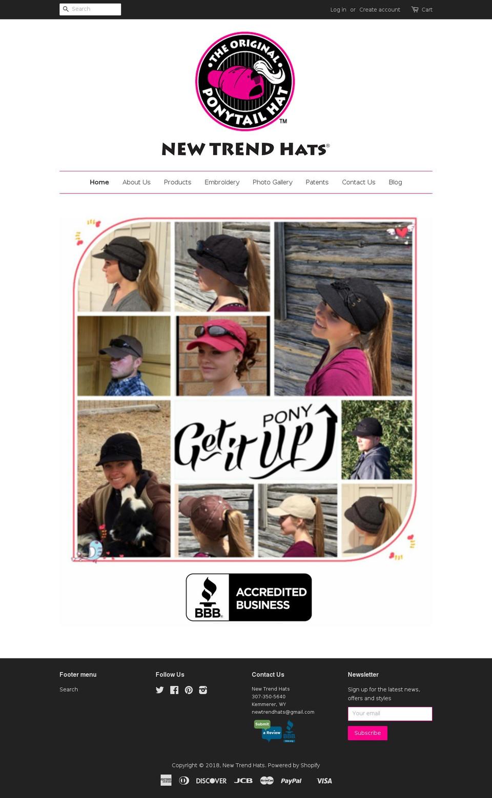 thehighponytailhat.com — Shopify storefront screenshot