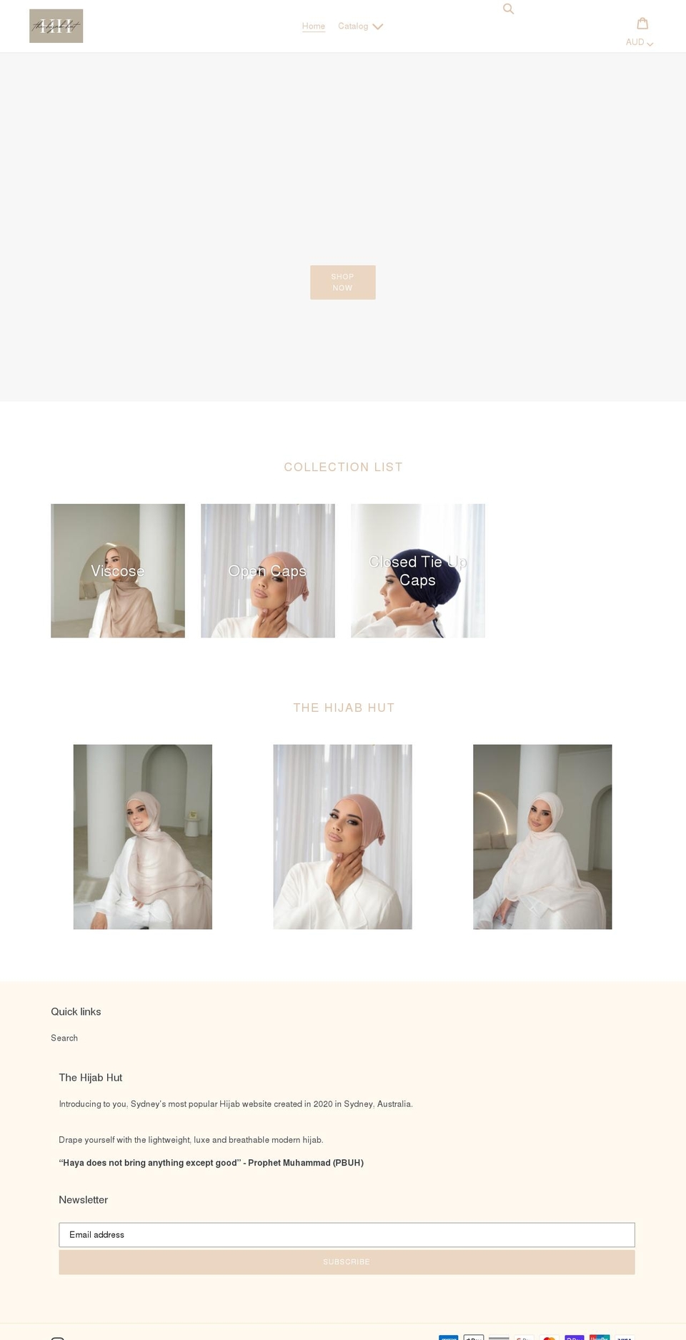 thehijabhut.com shopify website screenshot