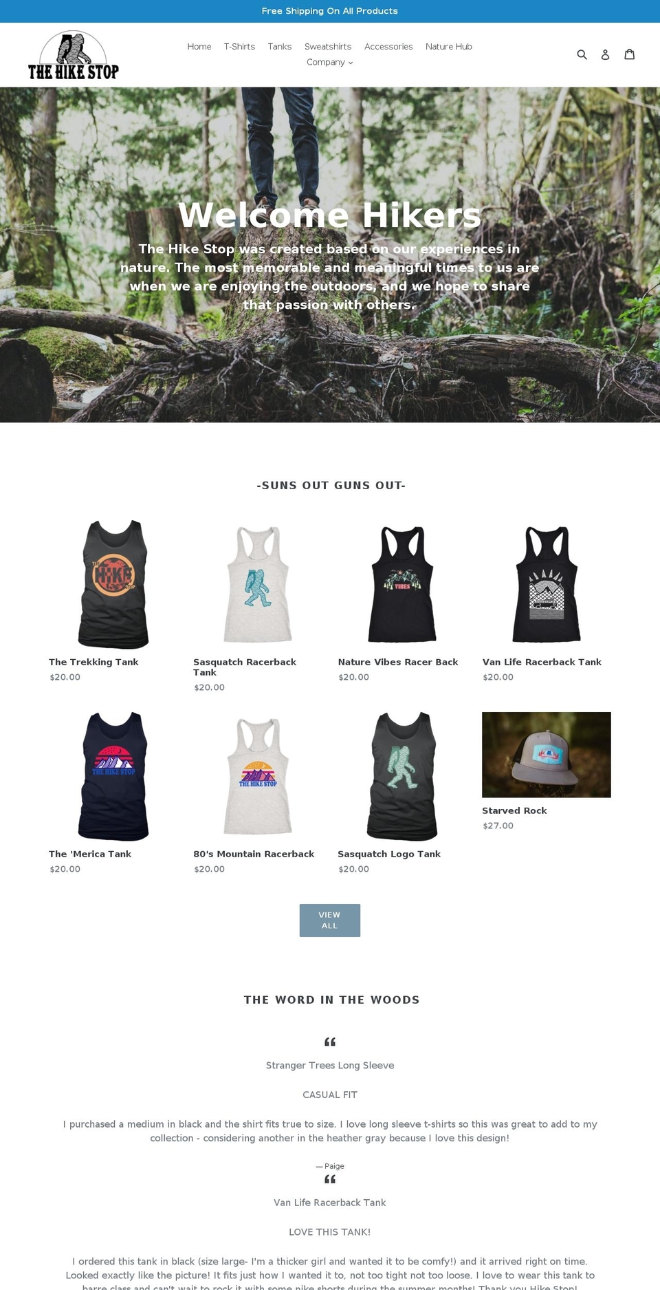 thehikestop.com shopify website screenshot