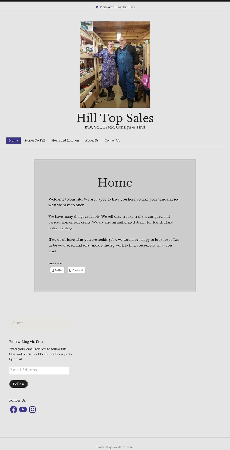 thehilltopsales.com shopify website screenshot