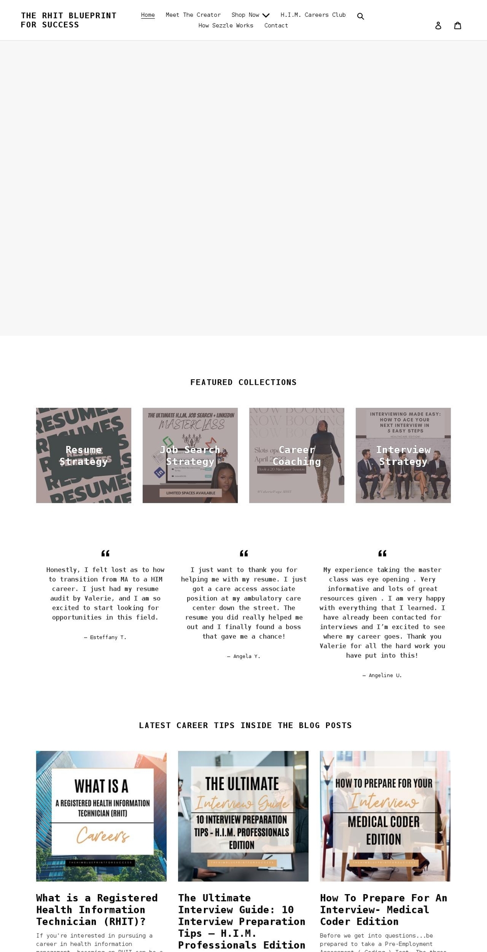 thehimblueprintforsuccess.com shopify website screenshot