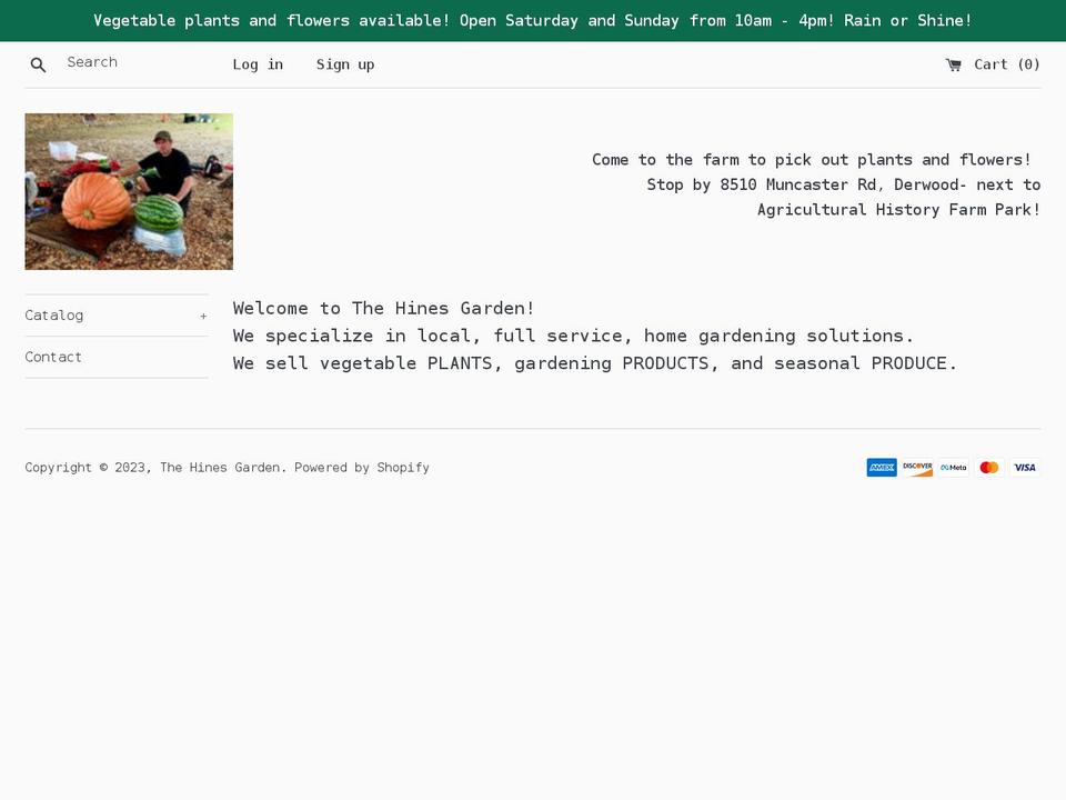 thehinesgarden.com shopify website screenshot