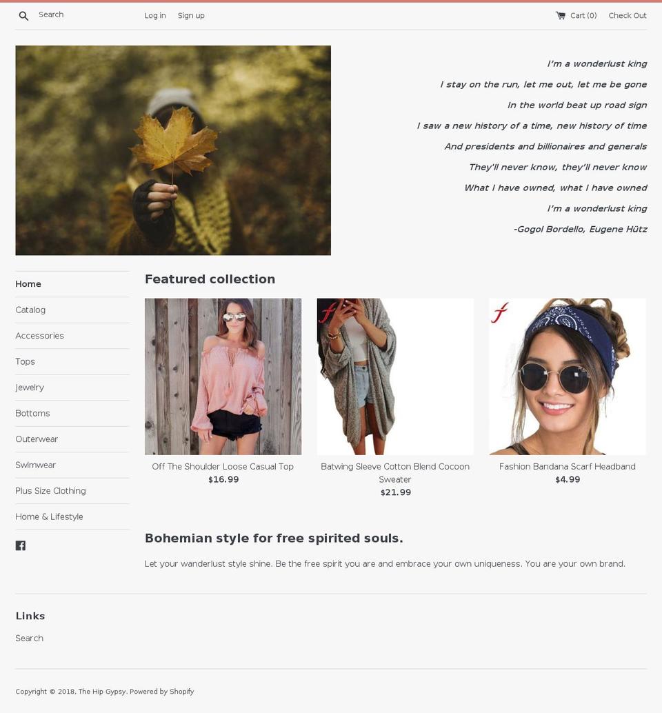 thehipgypsy.com shopify website screenshot