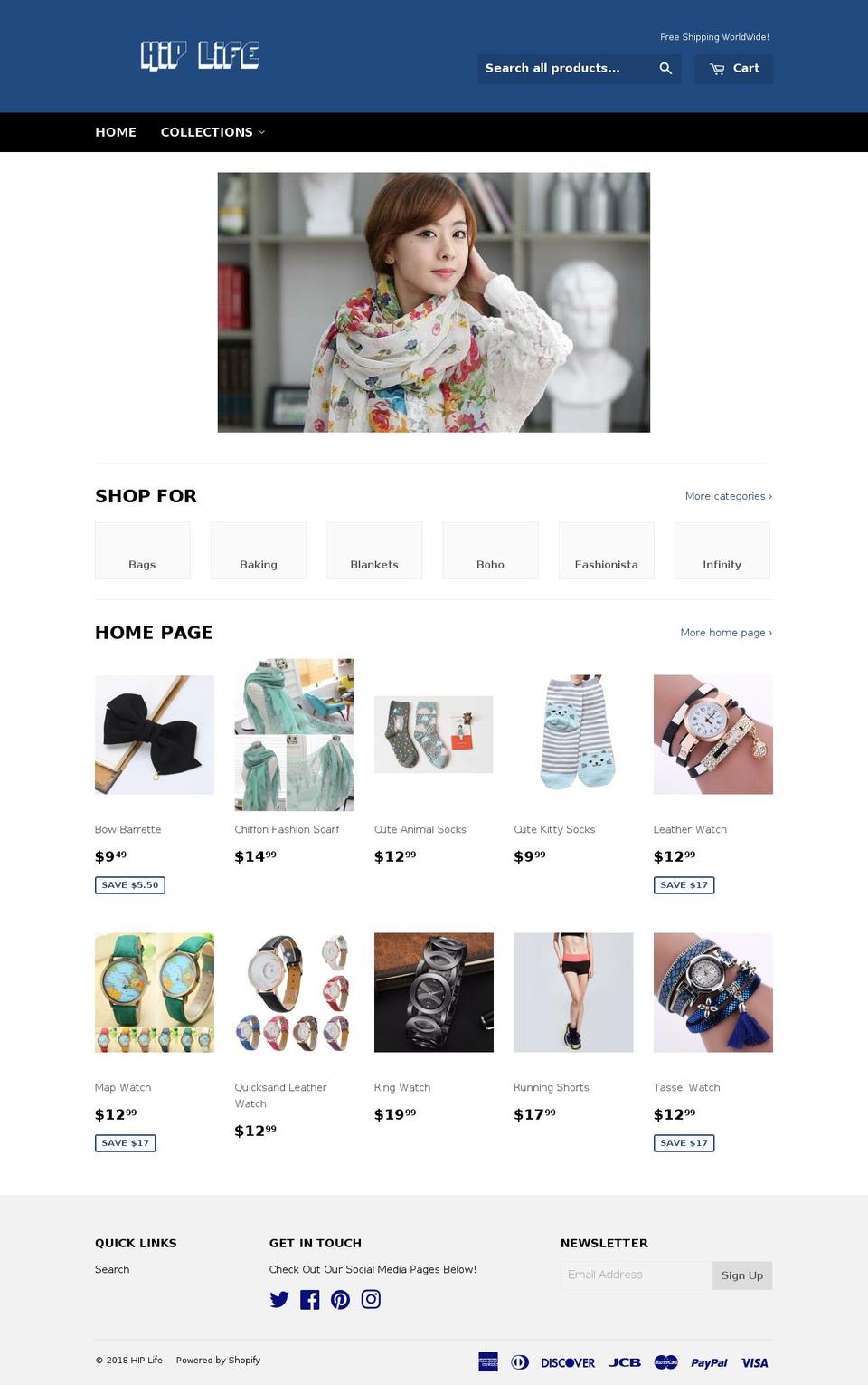 thehiplifestyle.com shopify website screenshot