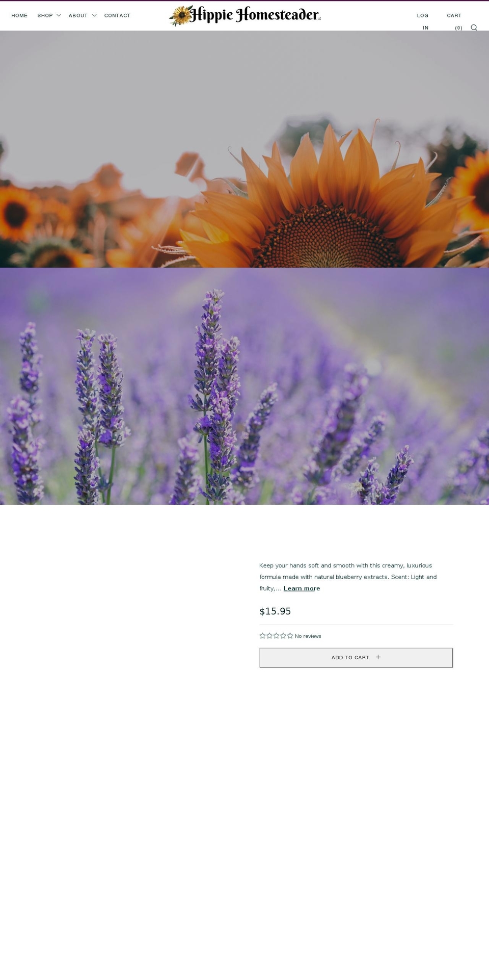 thehippiehomesteader.com shopify website screenshot