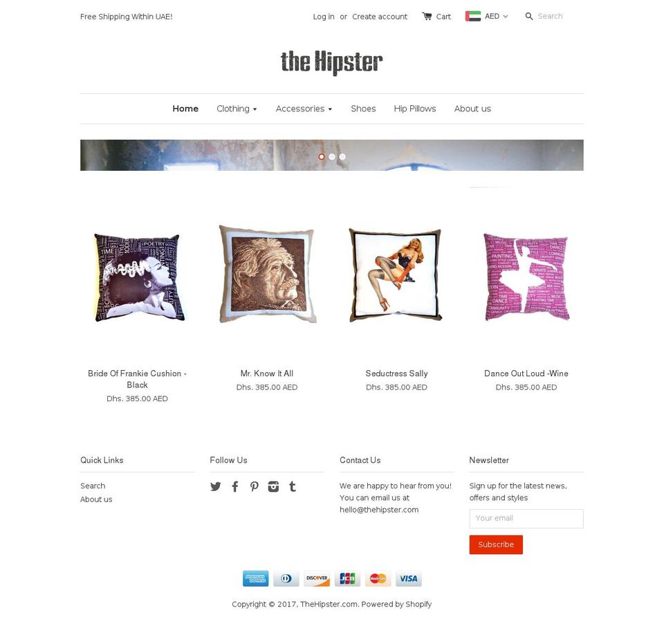 Palo Alto Shopify theme site example thehipster.com