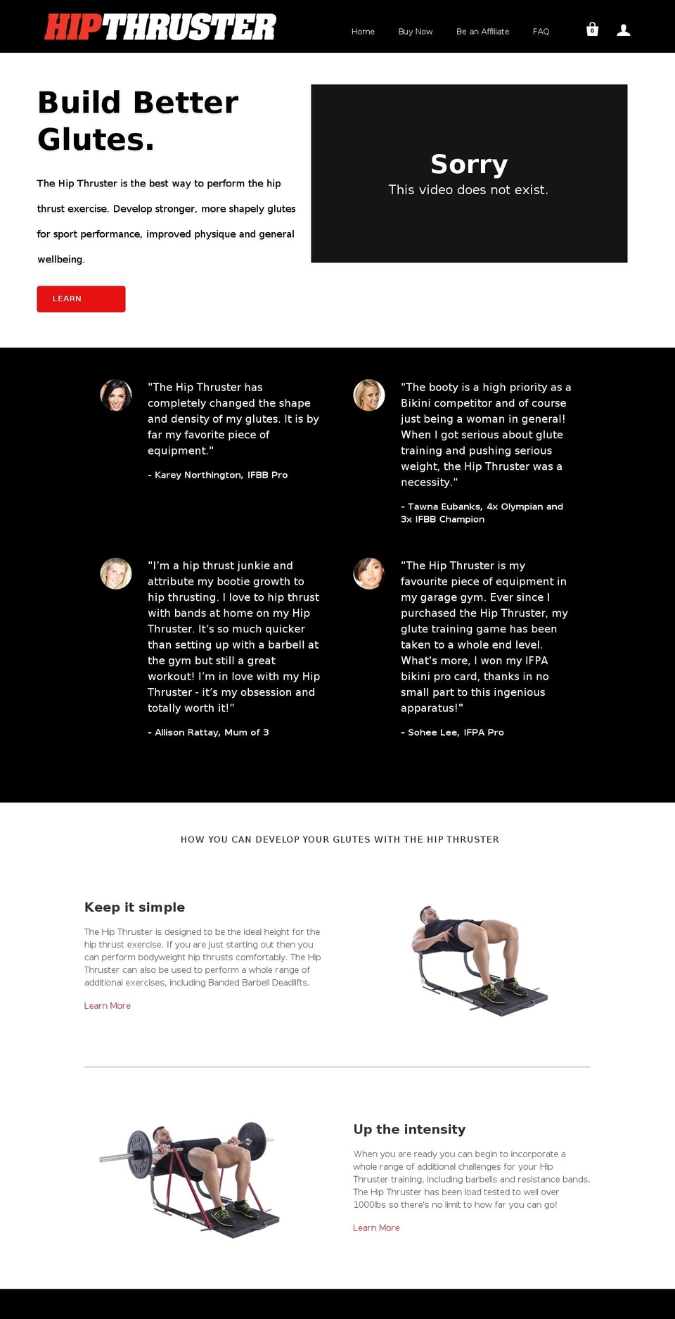 thehipthruster.com shopify website screenshot