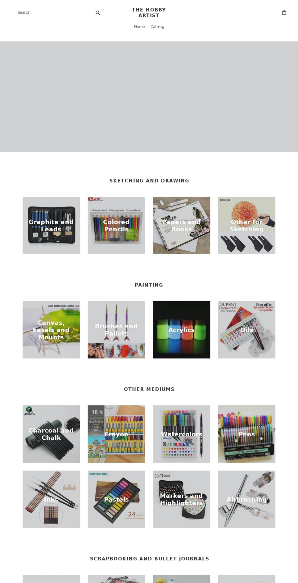 thehobbyartist.com — Shopify storefront screenshot