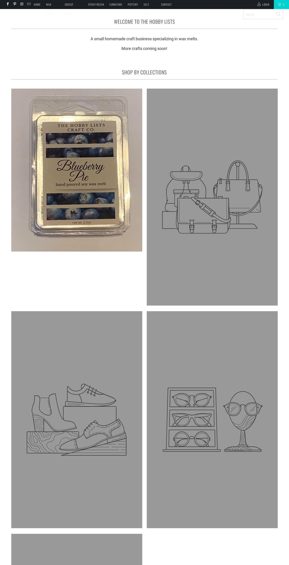 thehobbylists.com shopify website screenshot