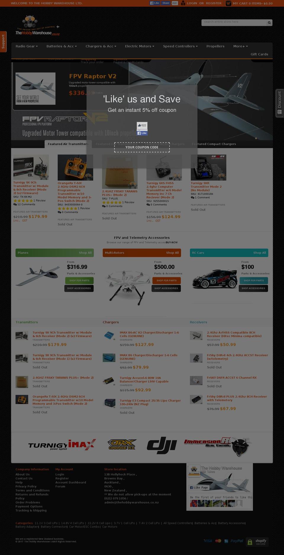 thehobbywarehouse.co.nz shopify website screenshot