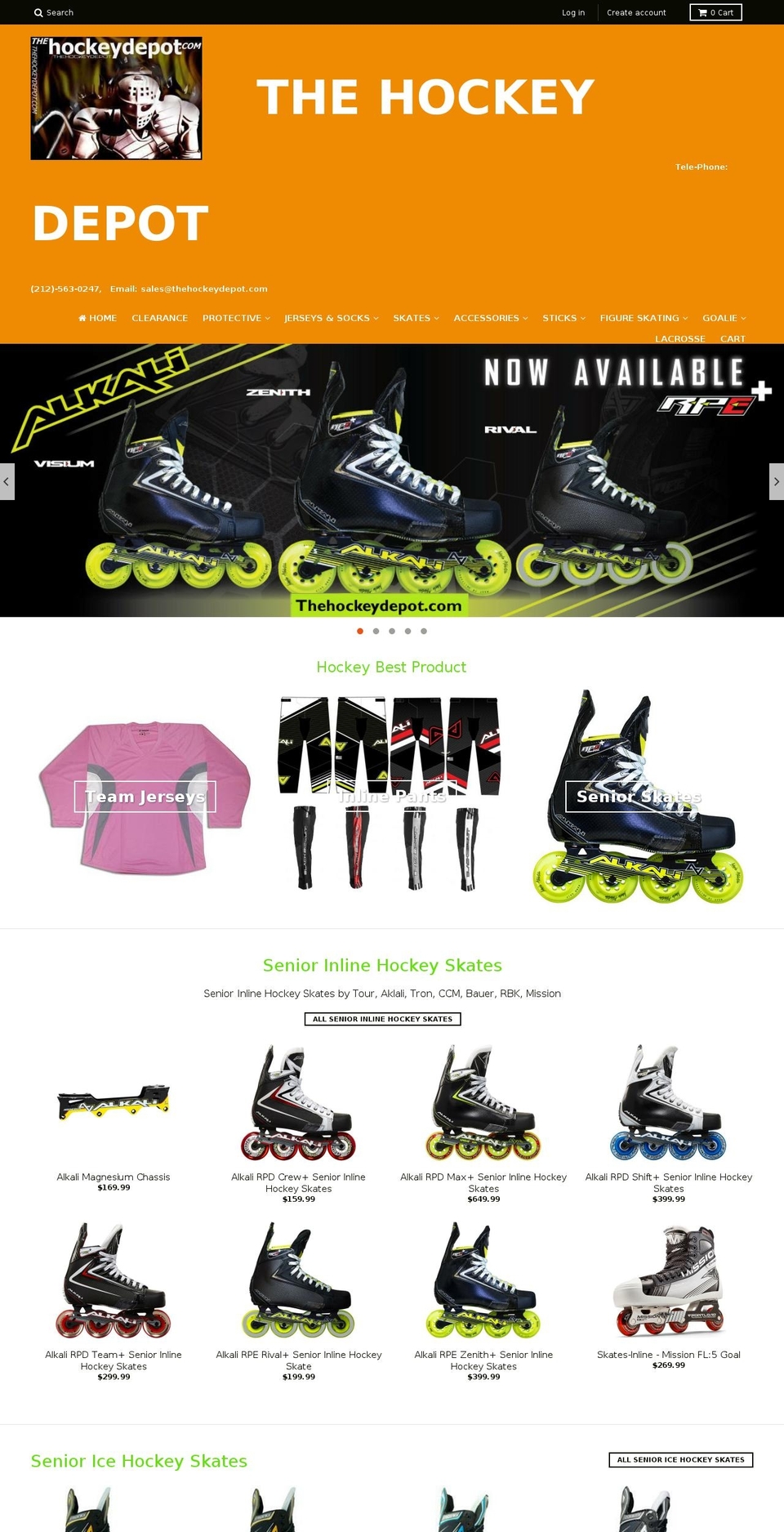 thehockeydepot.com shopify website screenshot