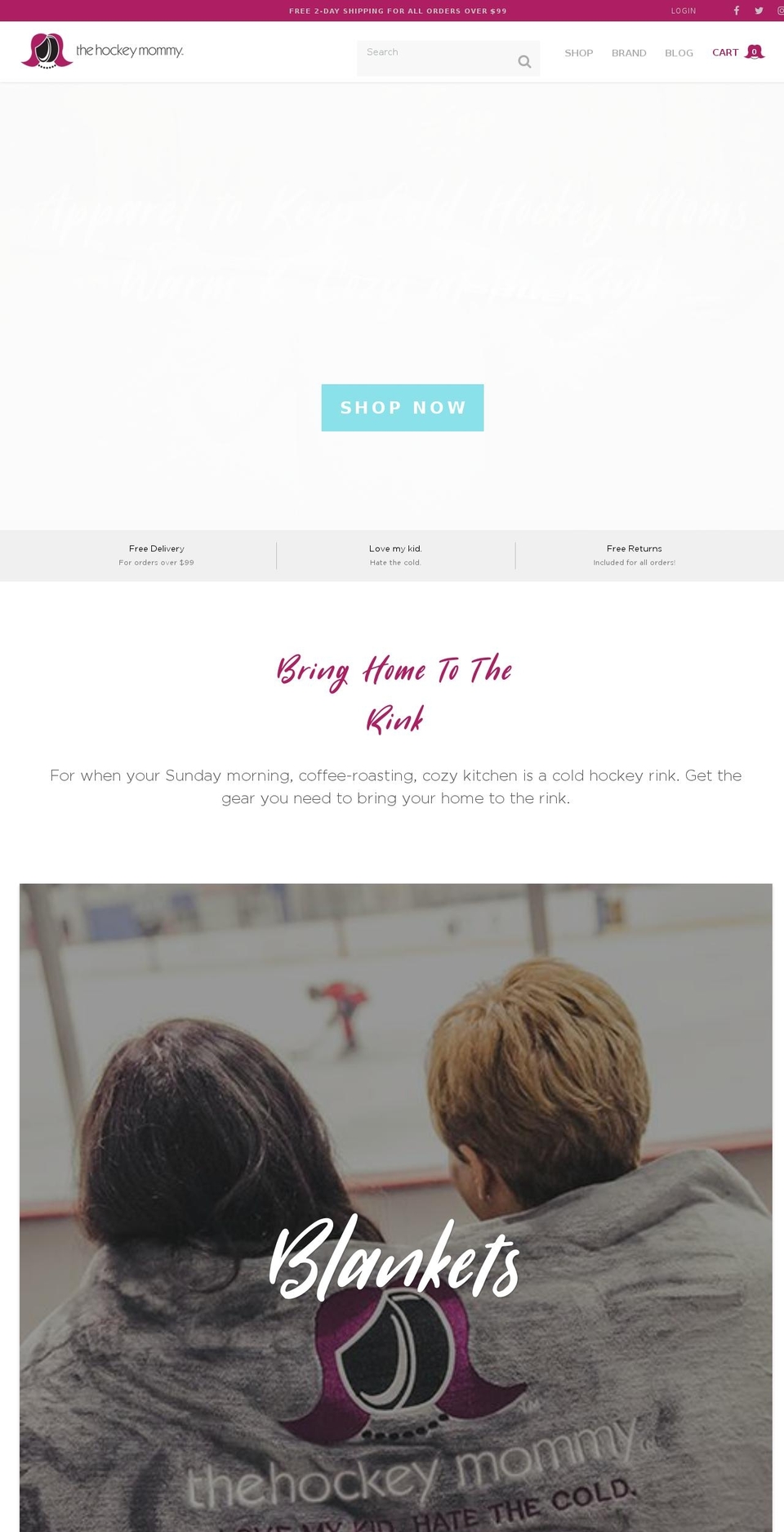 thehockeymommy.com — Shopify storefront screenshot