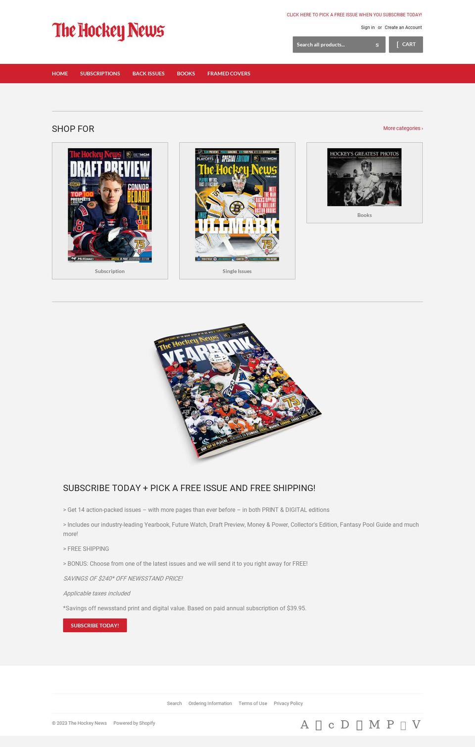 thehockeynews.store shopify website screenshot