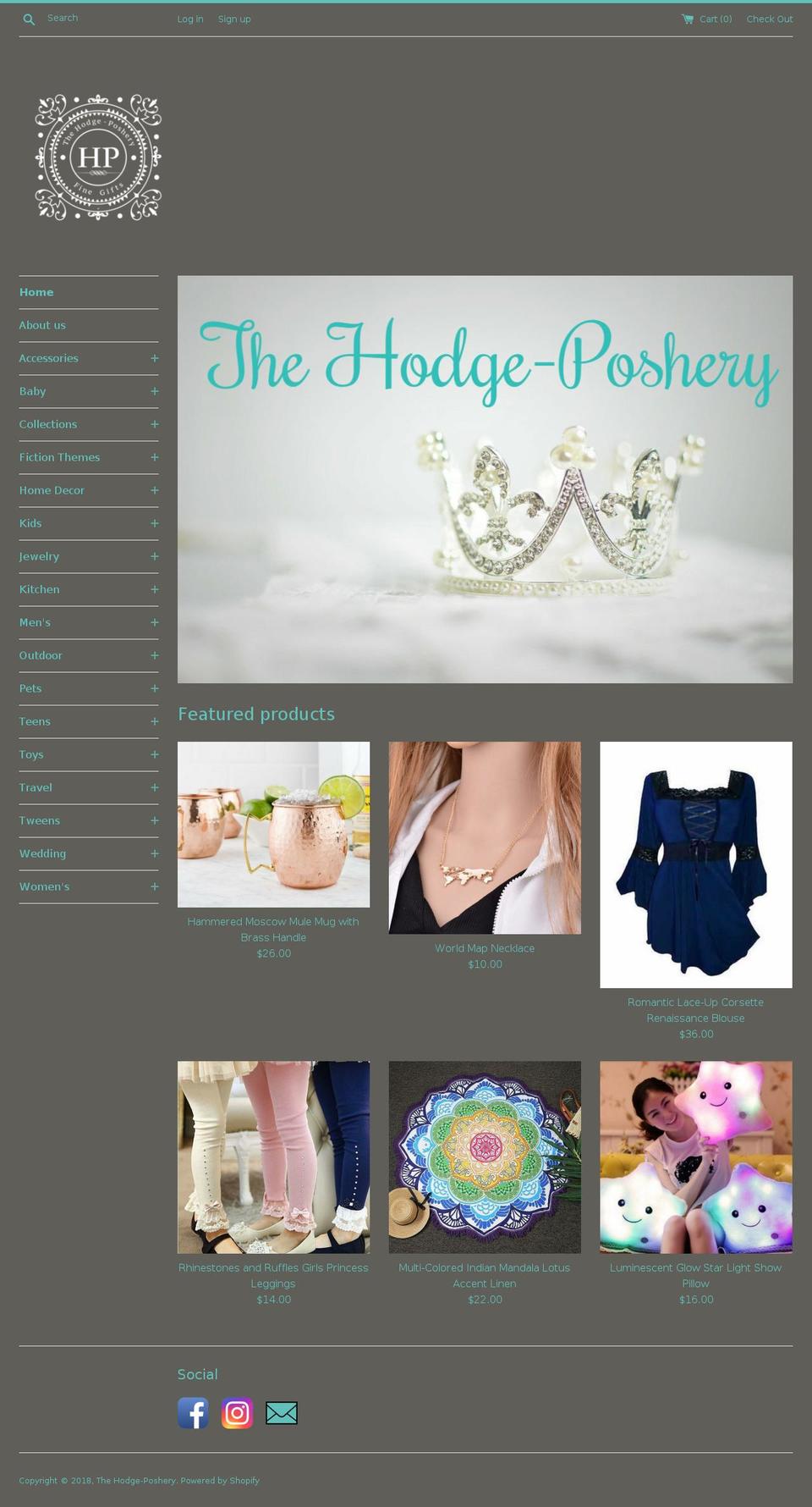 thehodge-poshery.com — Shopify storefront screenshot