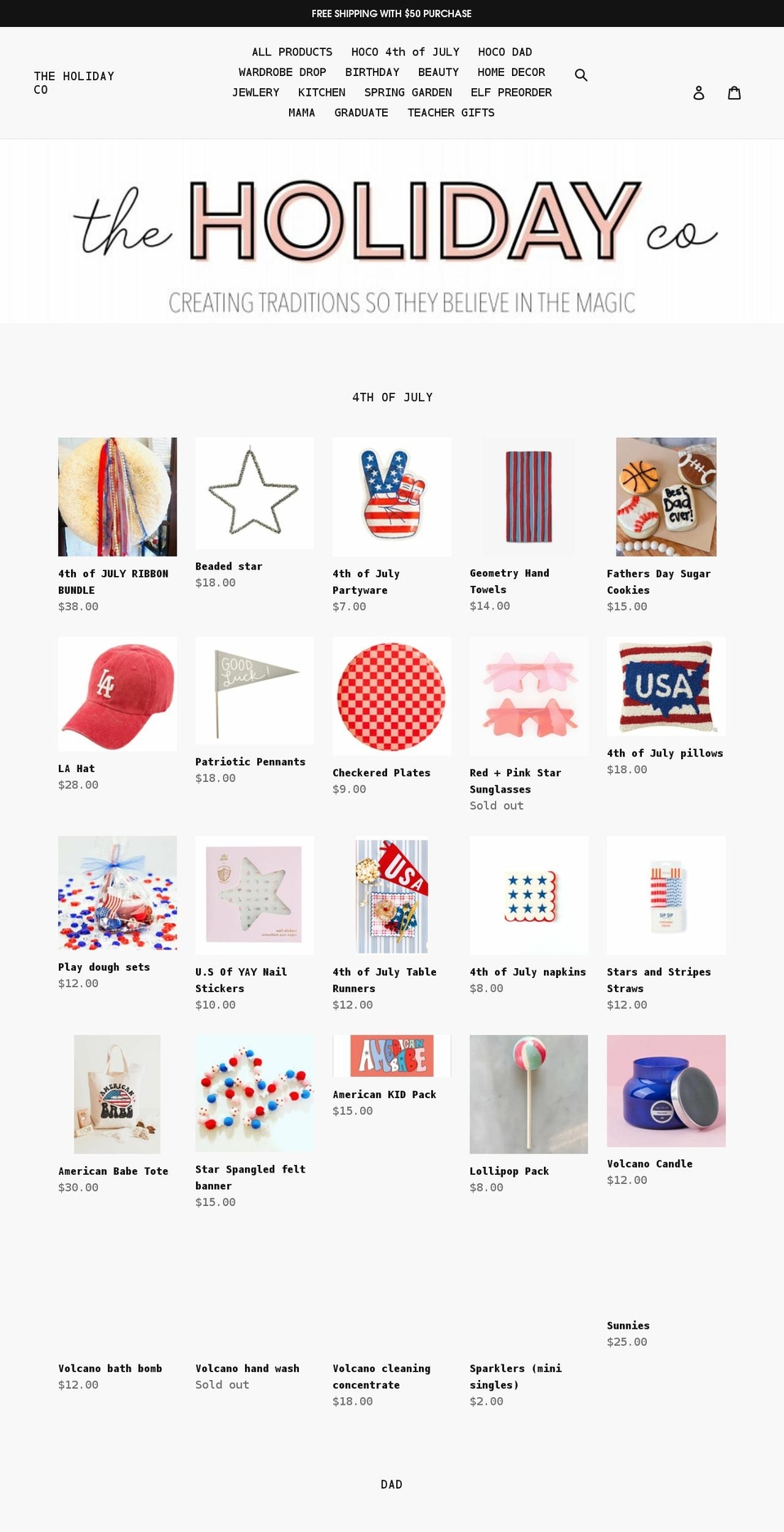 theholidaycoshop.com shopify website screenshot