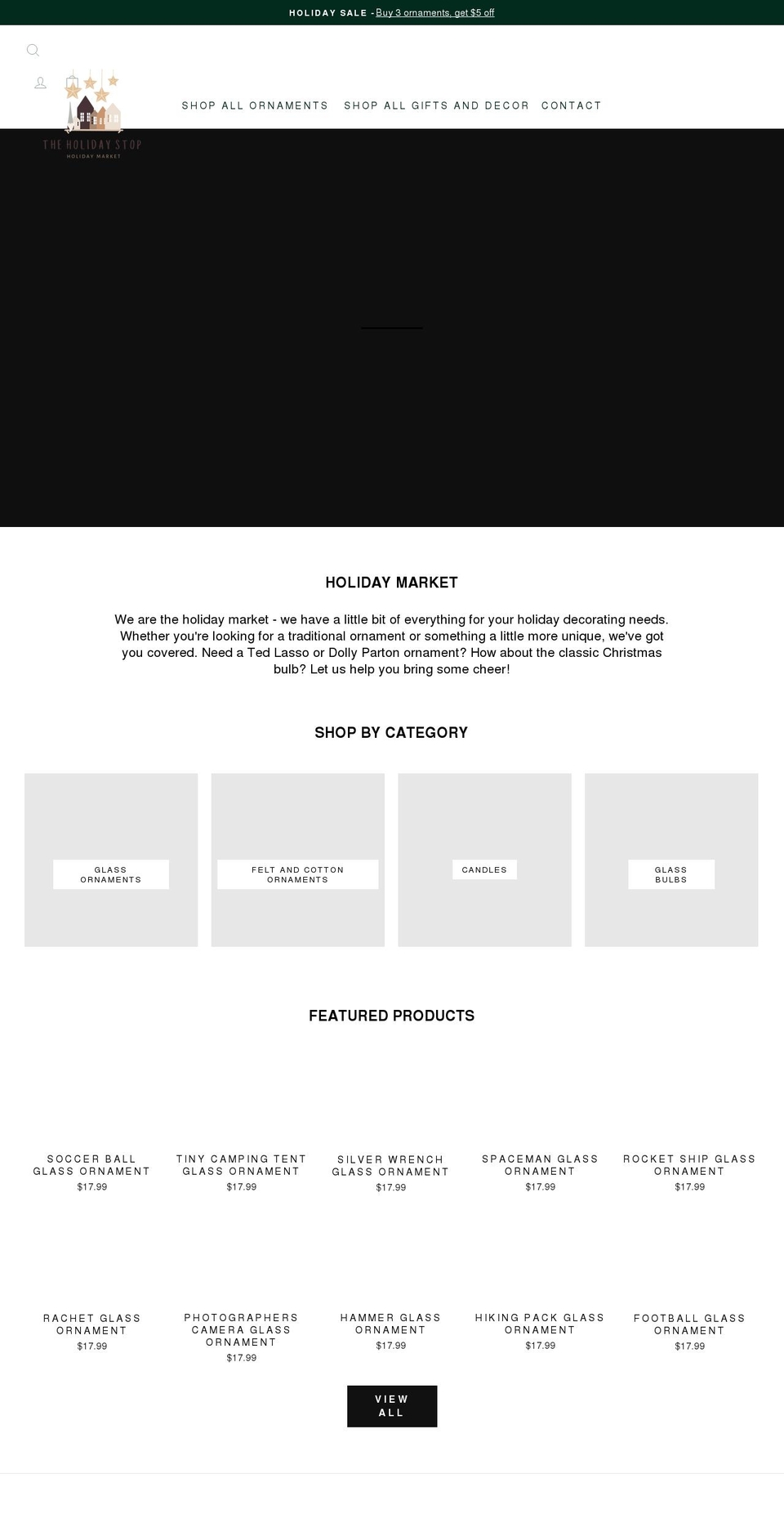 theholidaystop.com shopify website screenshot