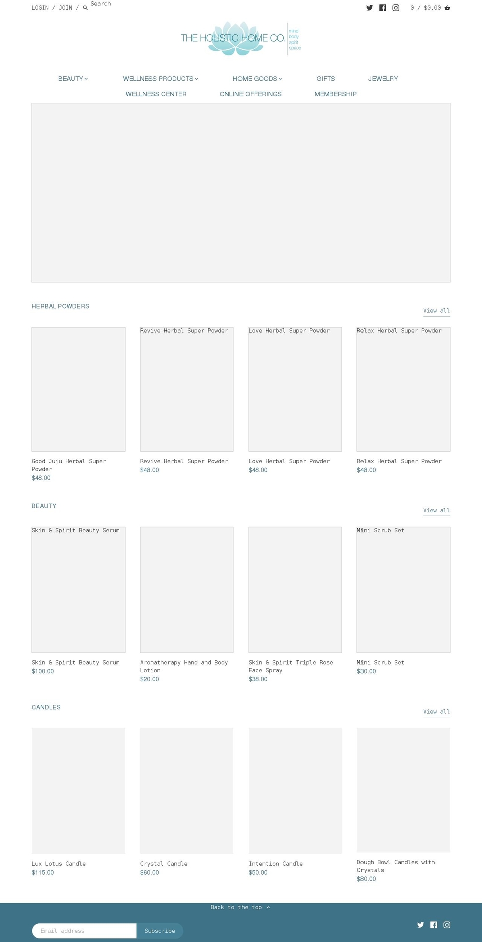 theholistichomecompany.com shopify website screenshot