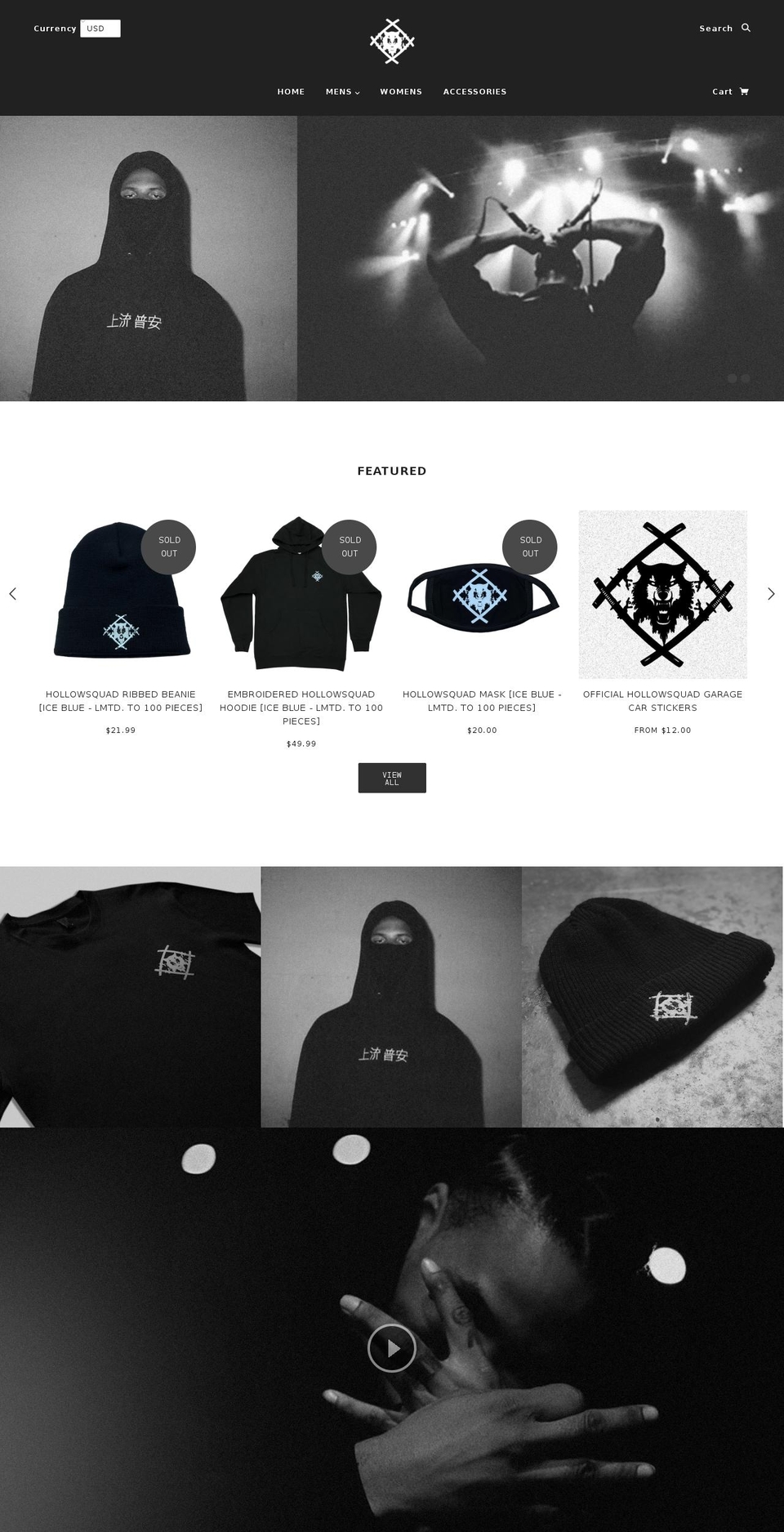 thehollowsquad.com — Shopify storefront screenshot