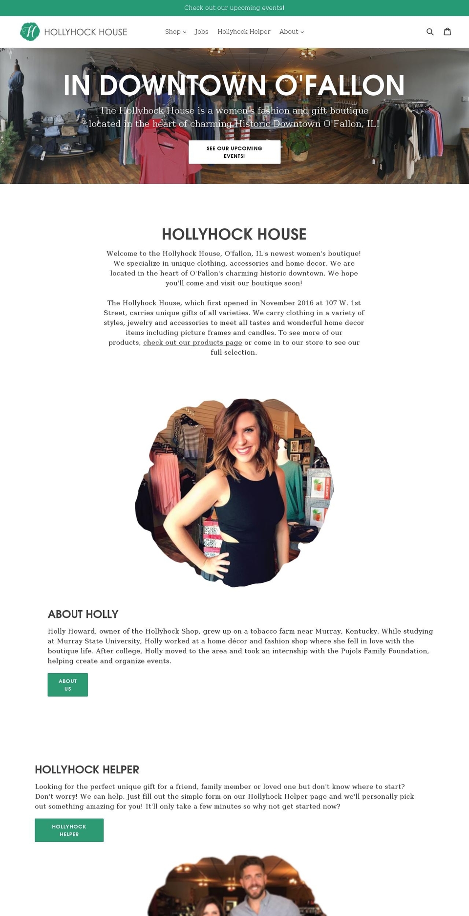 thehollyhockshop.com shopify website screenshot