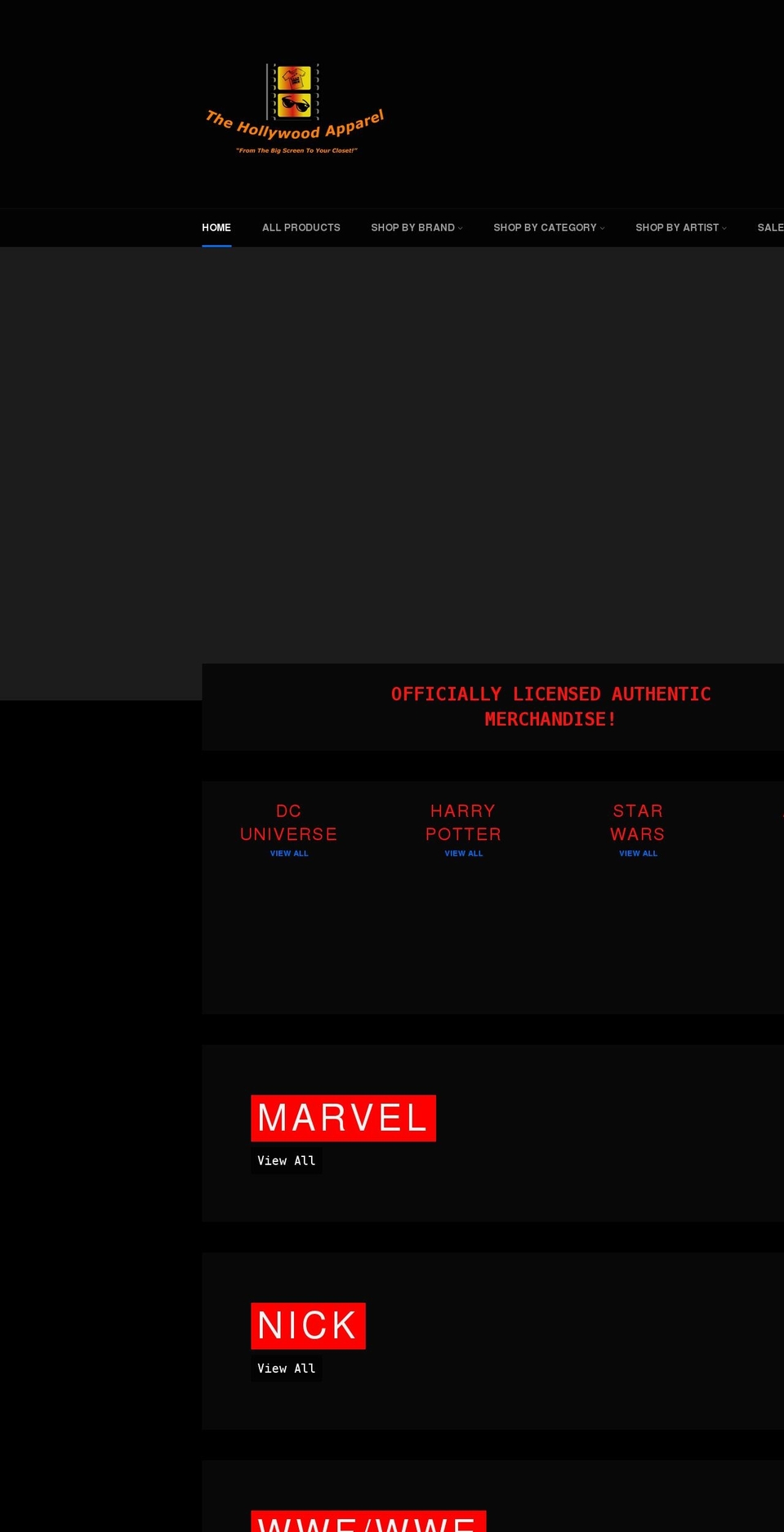thehollywoodapparel.com shopify website screenshot