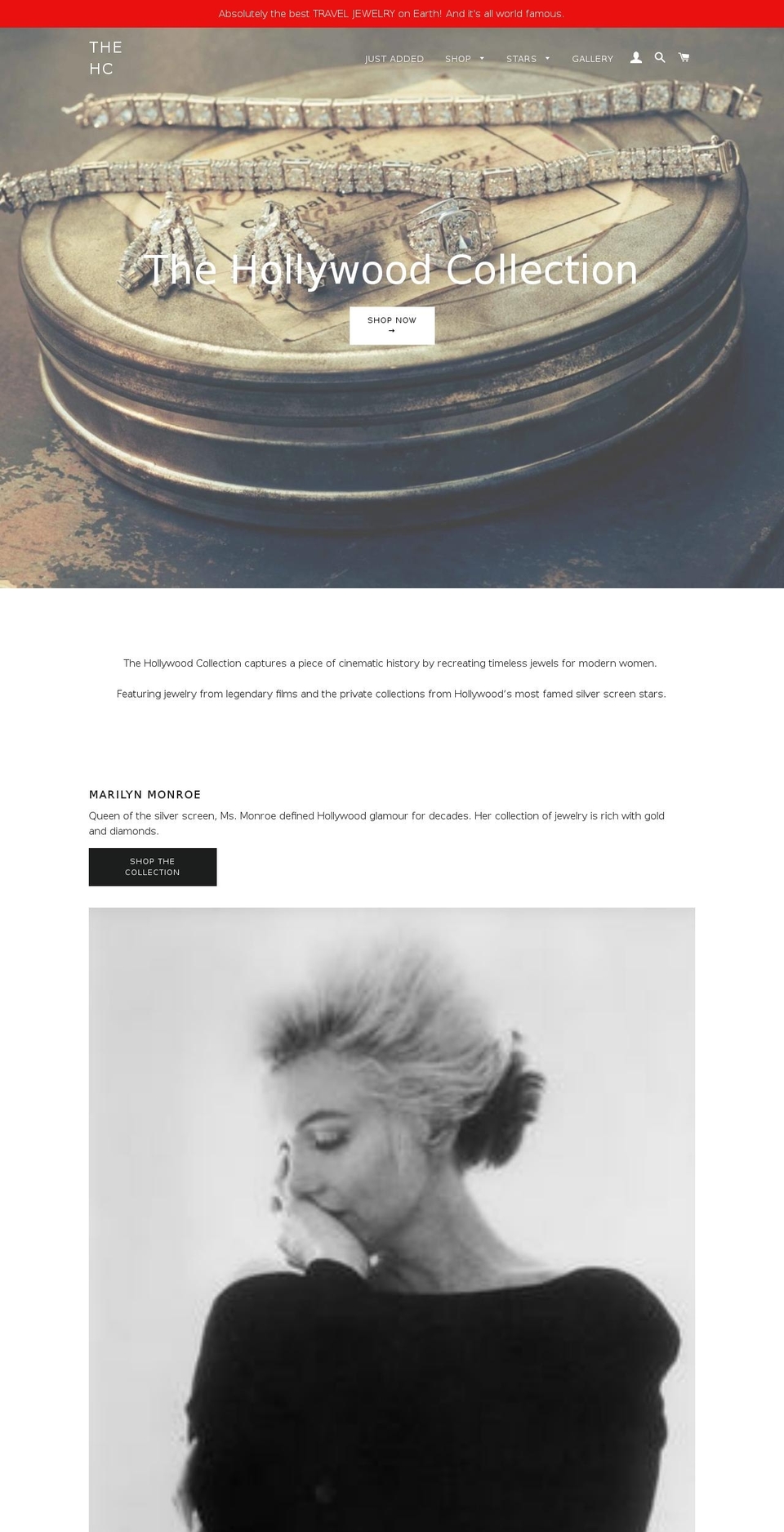 thehollywoodcollection.com shopify website screenshot