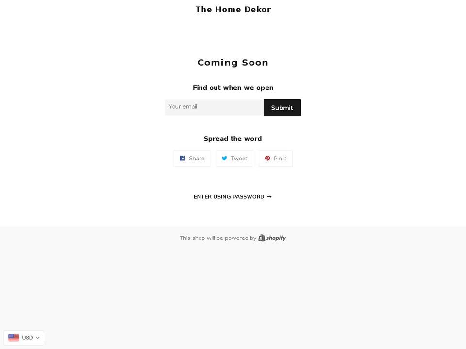 thehomedekor.com — Shopify storefront screenshot