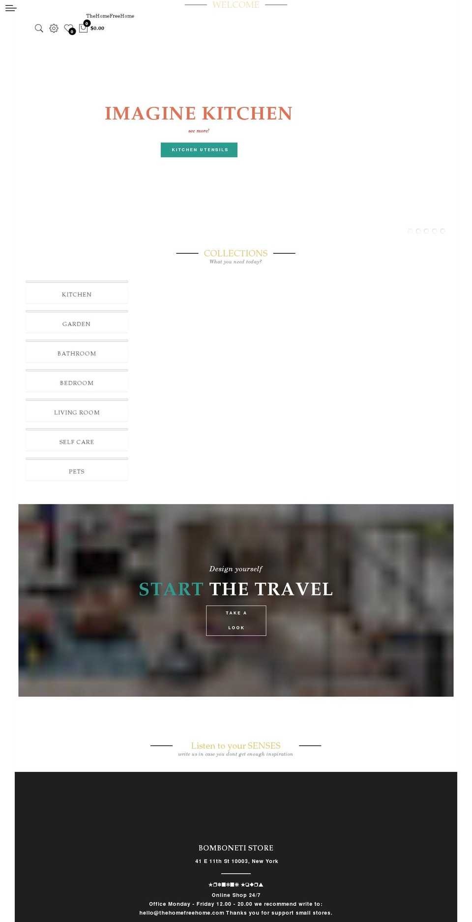 thehomefreehome.com shopify website screenshot