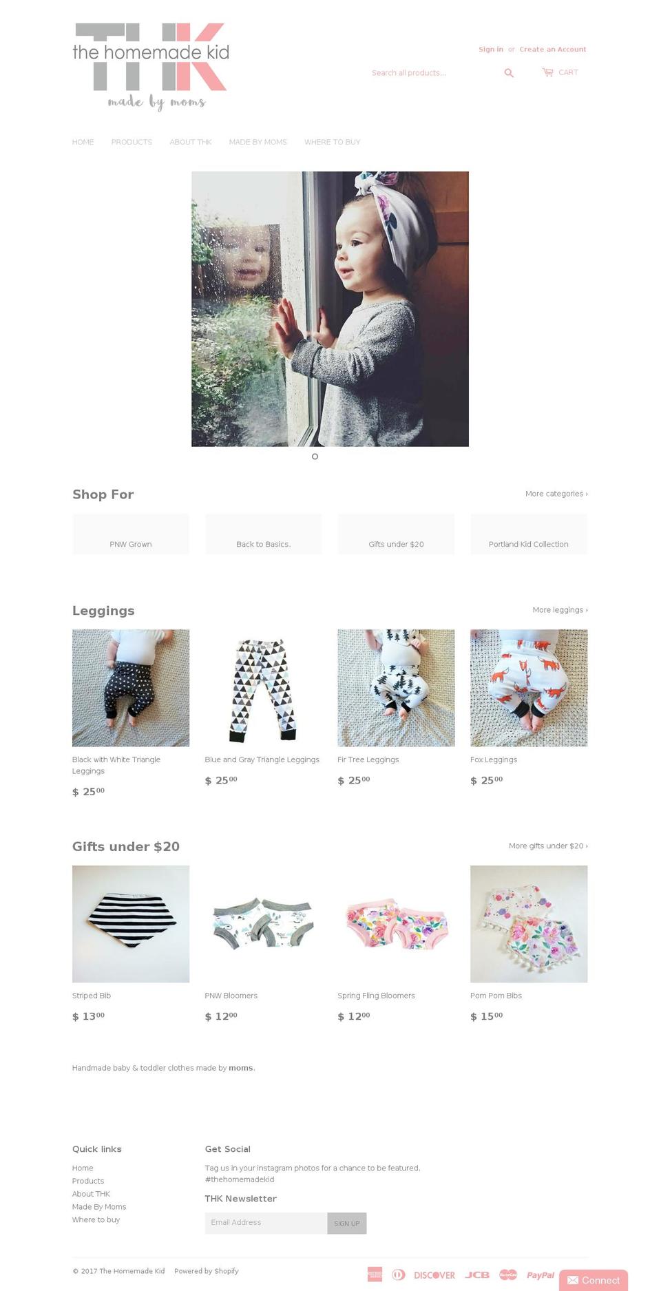 thehomemadekid.com shopify website screenshot