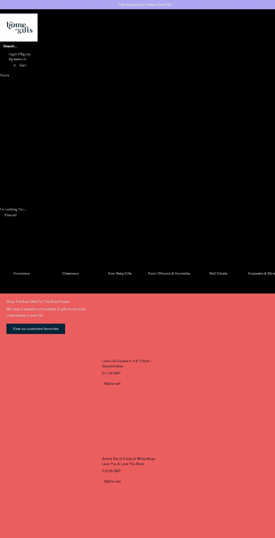 thehomeofgifts.com shopify website screenshot