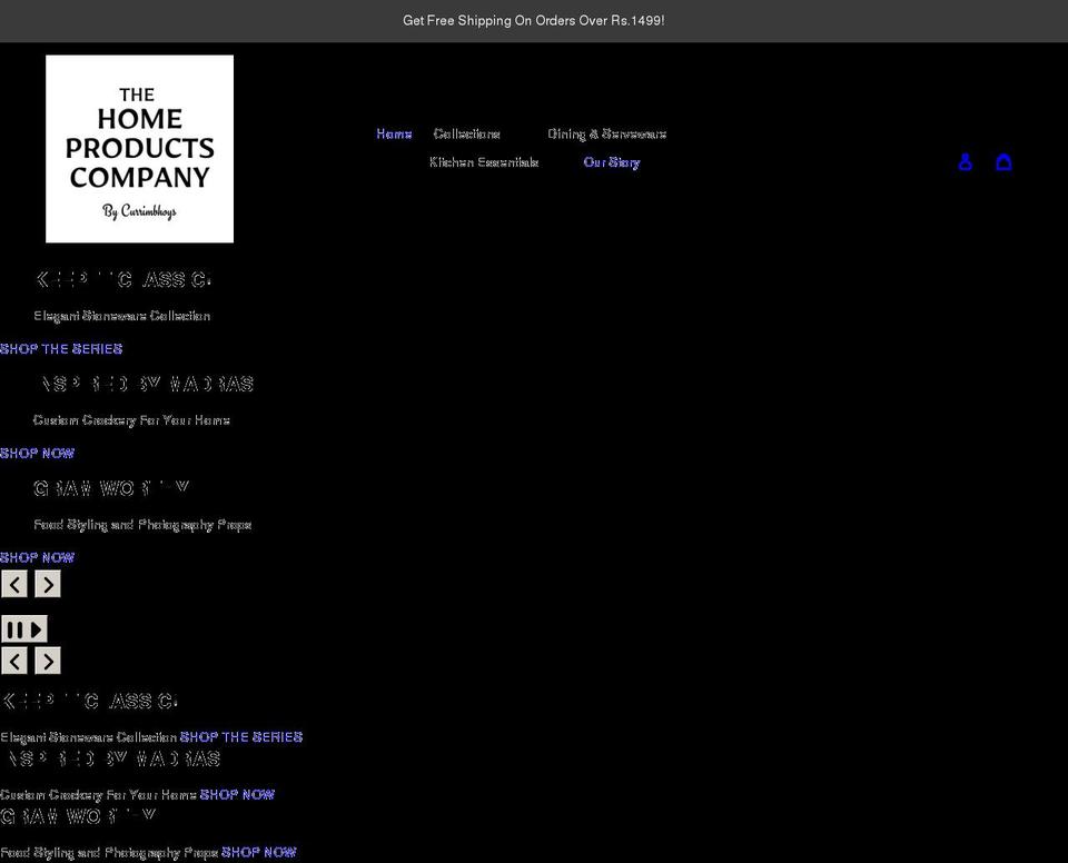 thehomeproductsco.com shopify website screenshot