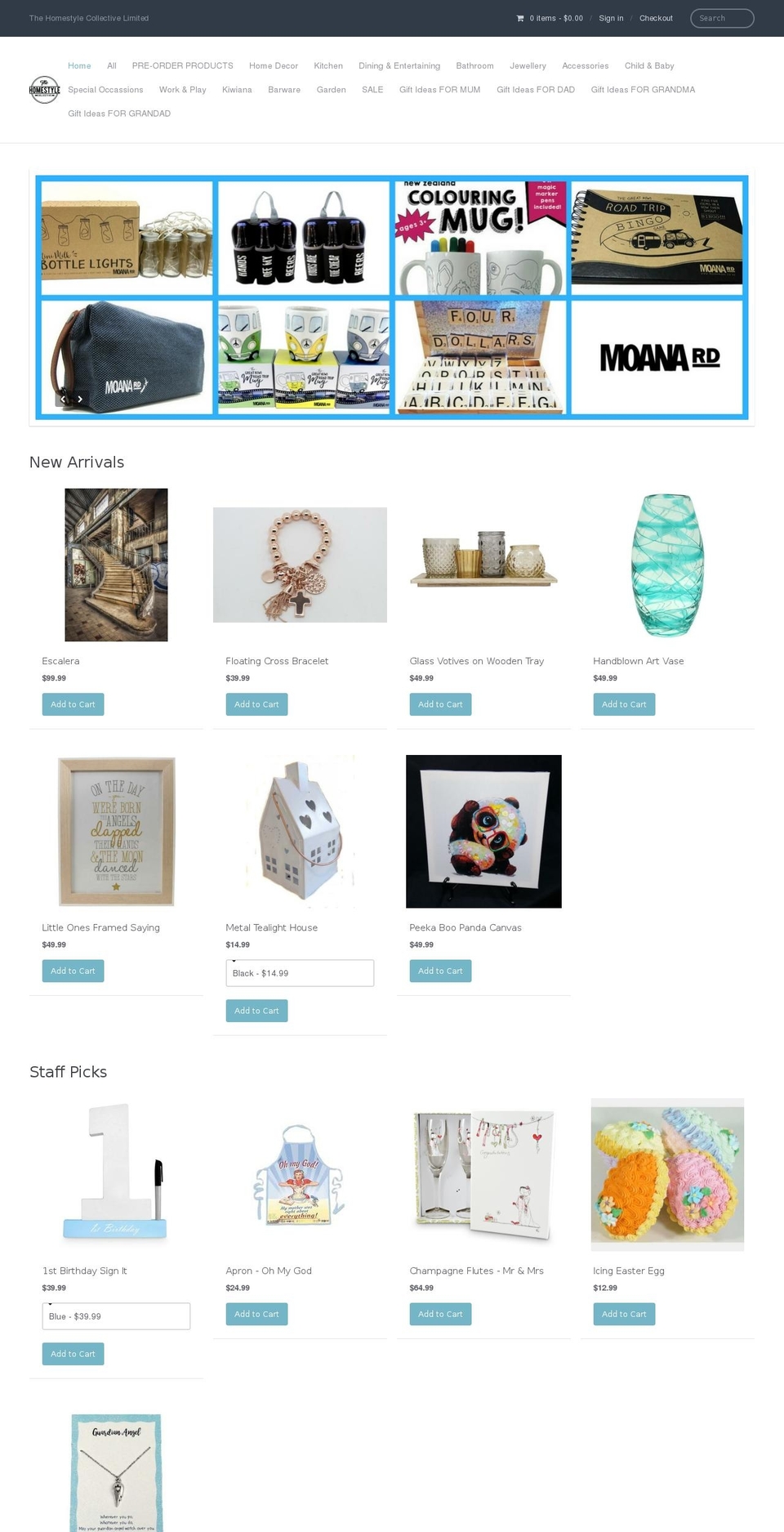 thehomestylecollective.co.nz shopify website screenshot