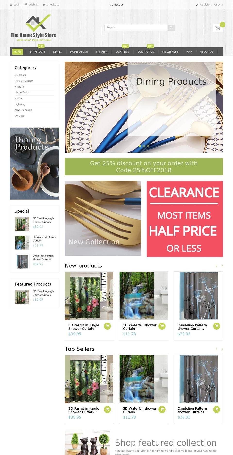 thehomestylestore.com — Shopify storefront screenshot