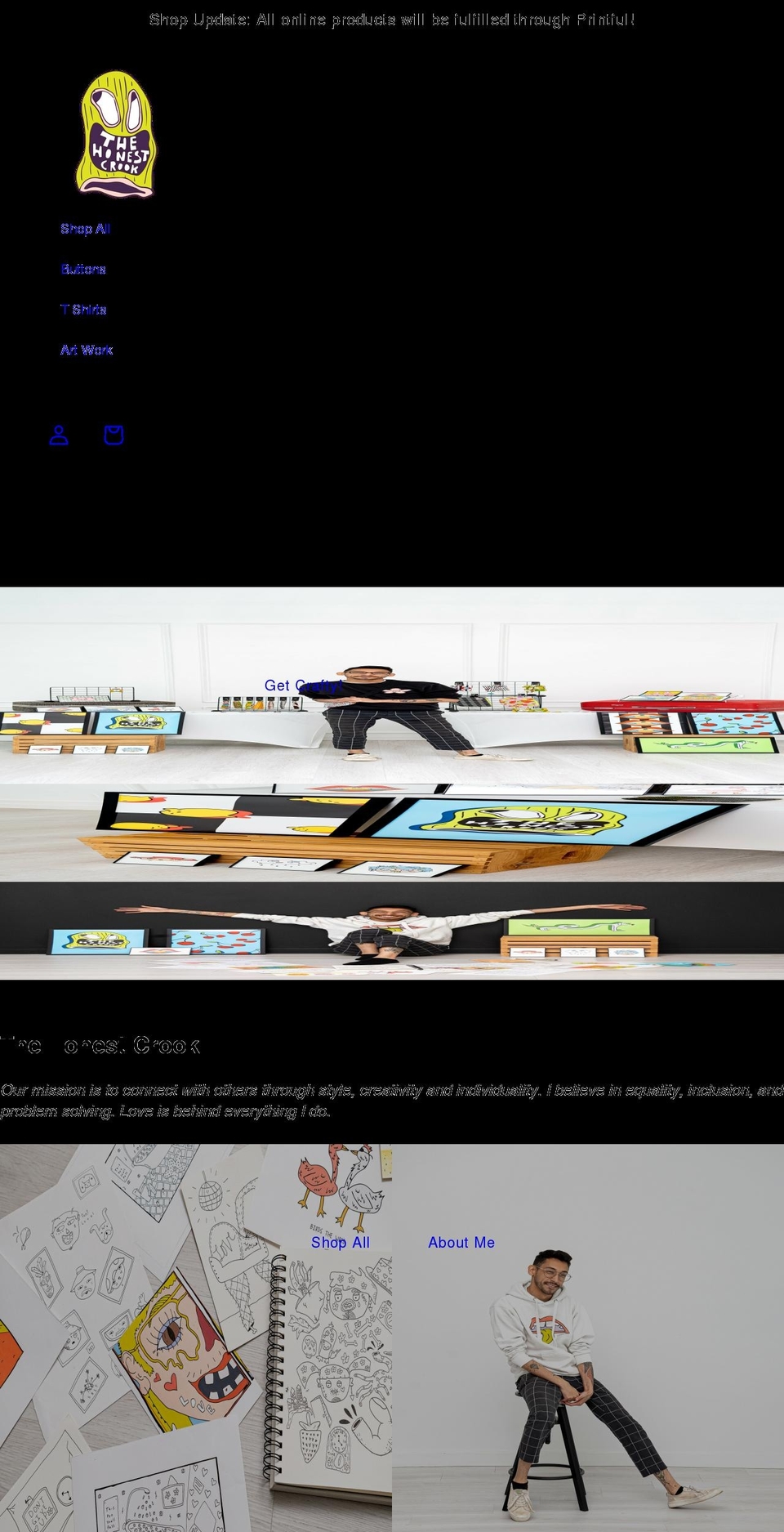 thehonestcrook.com shopify website screenshot